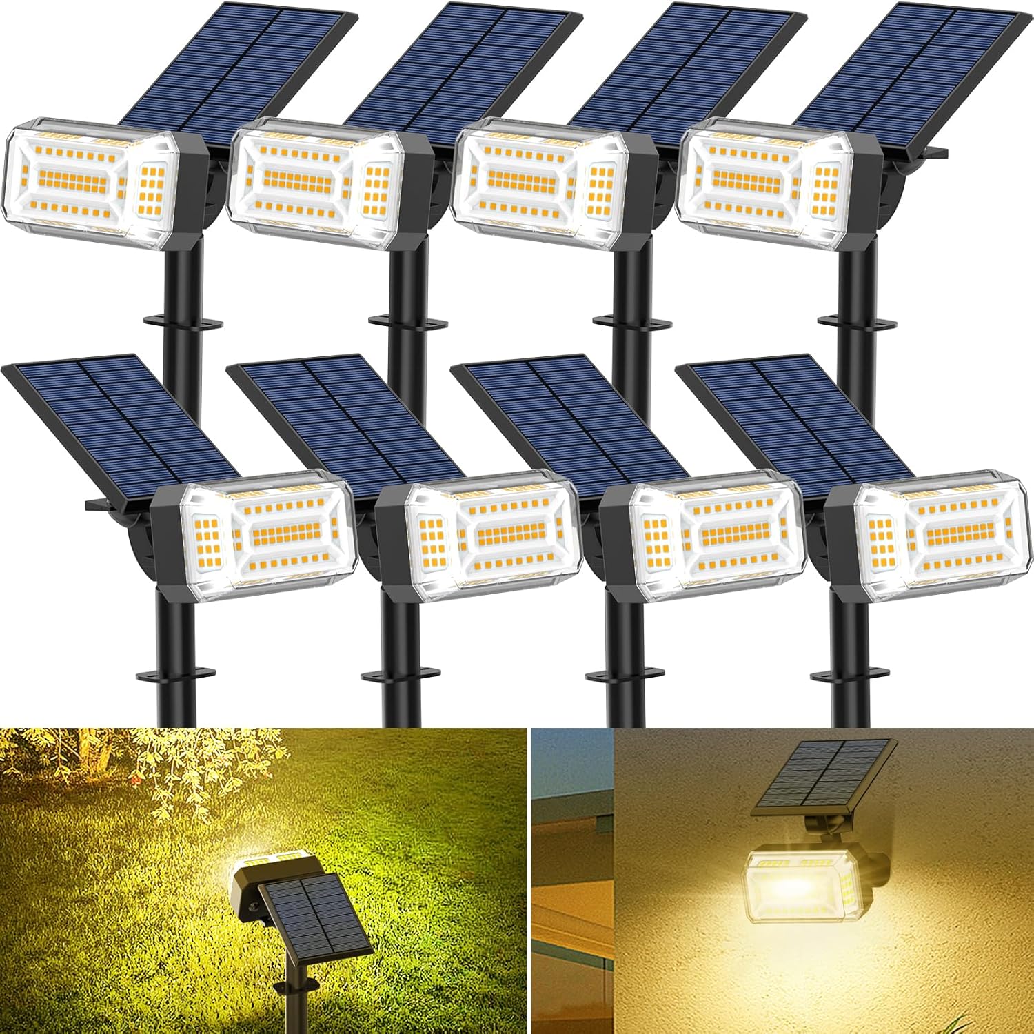 102 LED Solar Spot Lights Outdoor Waterproof IP65, Adjustable Landscape Spotligh...