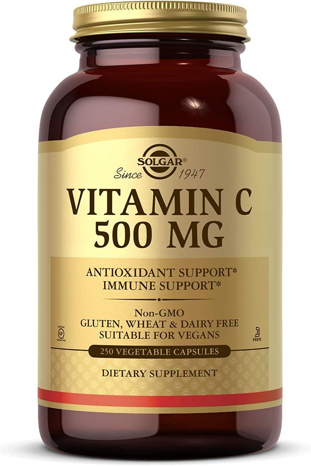 Solgar Vitamin C 500 mg, 250 Vegetable Capsules - Antioxidant & Immune Support -...