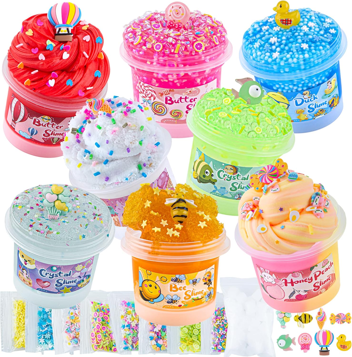 Okaybee Slime Variety Pack Different Textures, 8 Pack Slime Kit Include Butter S...