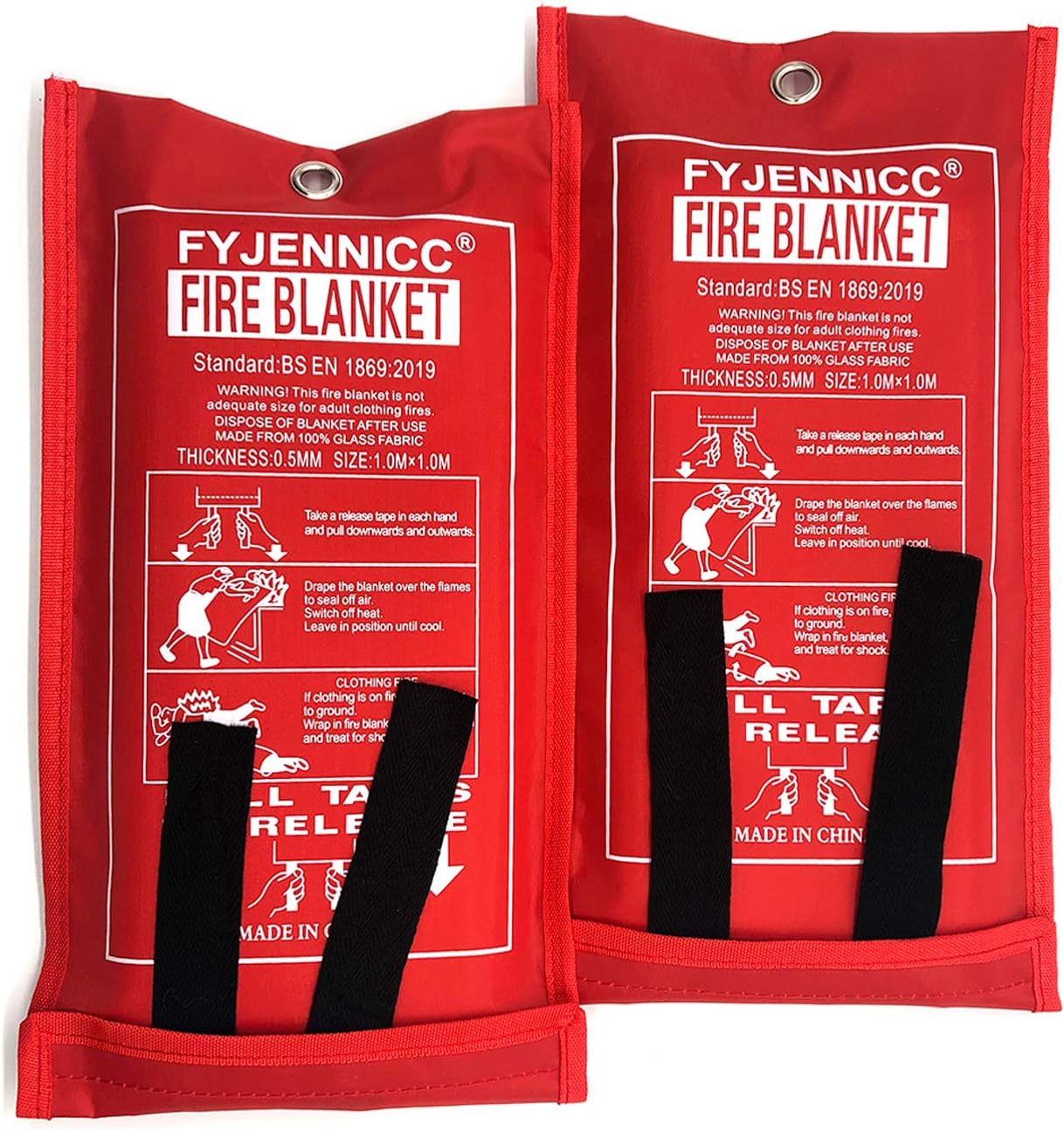 FYJENNICC Fiberglass Fire Blanket with Flame-retar...