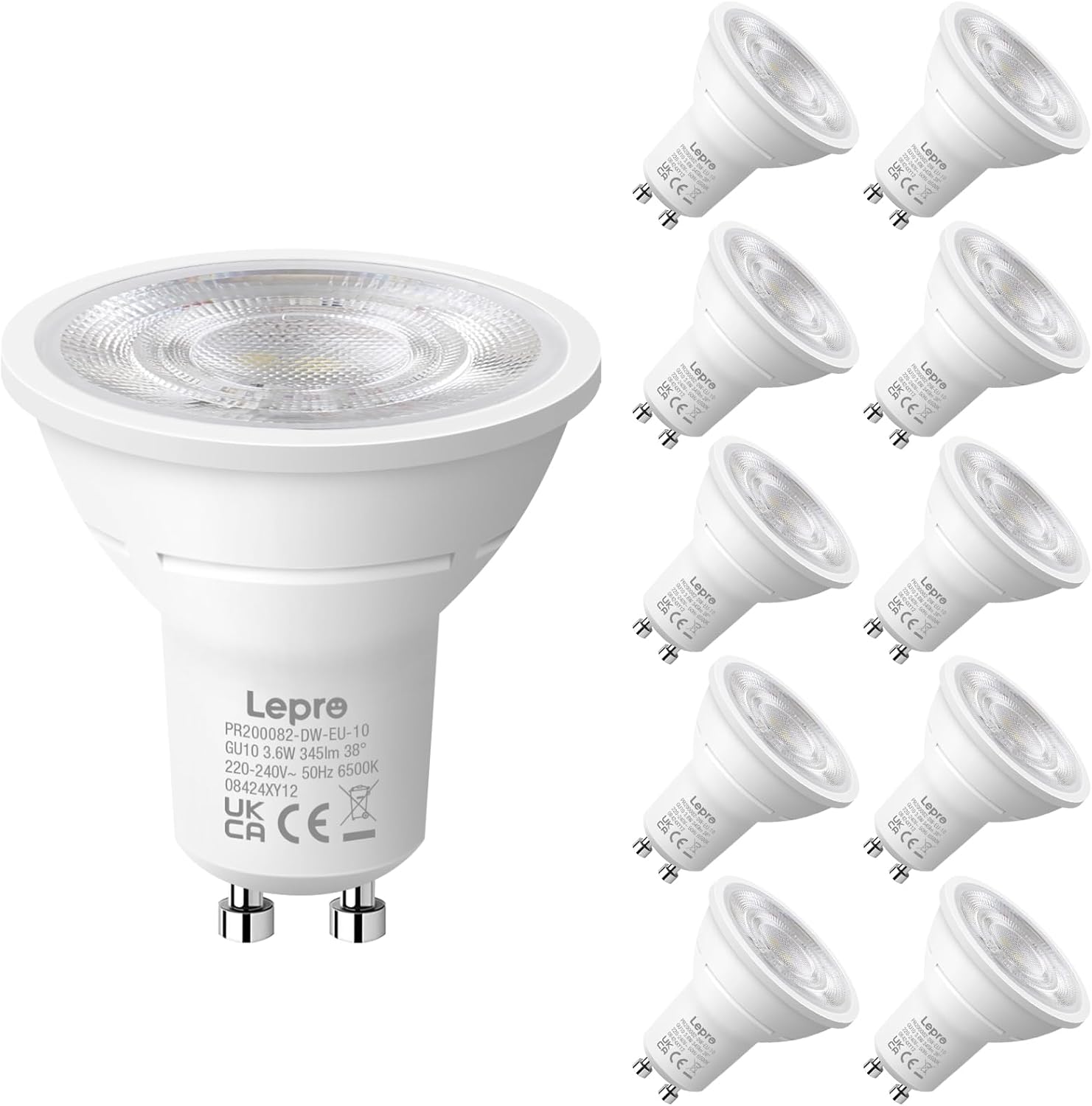 Energy Efficient Lepro GU10 LED Spotlight Bulbs, Special Cool White 6500K Light...