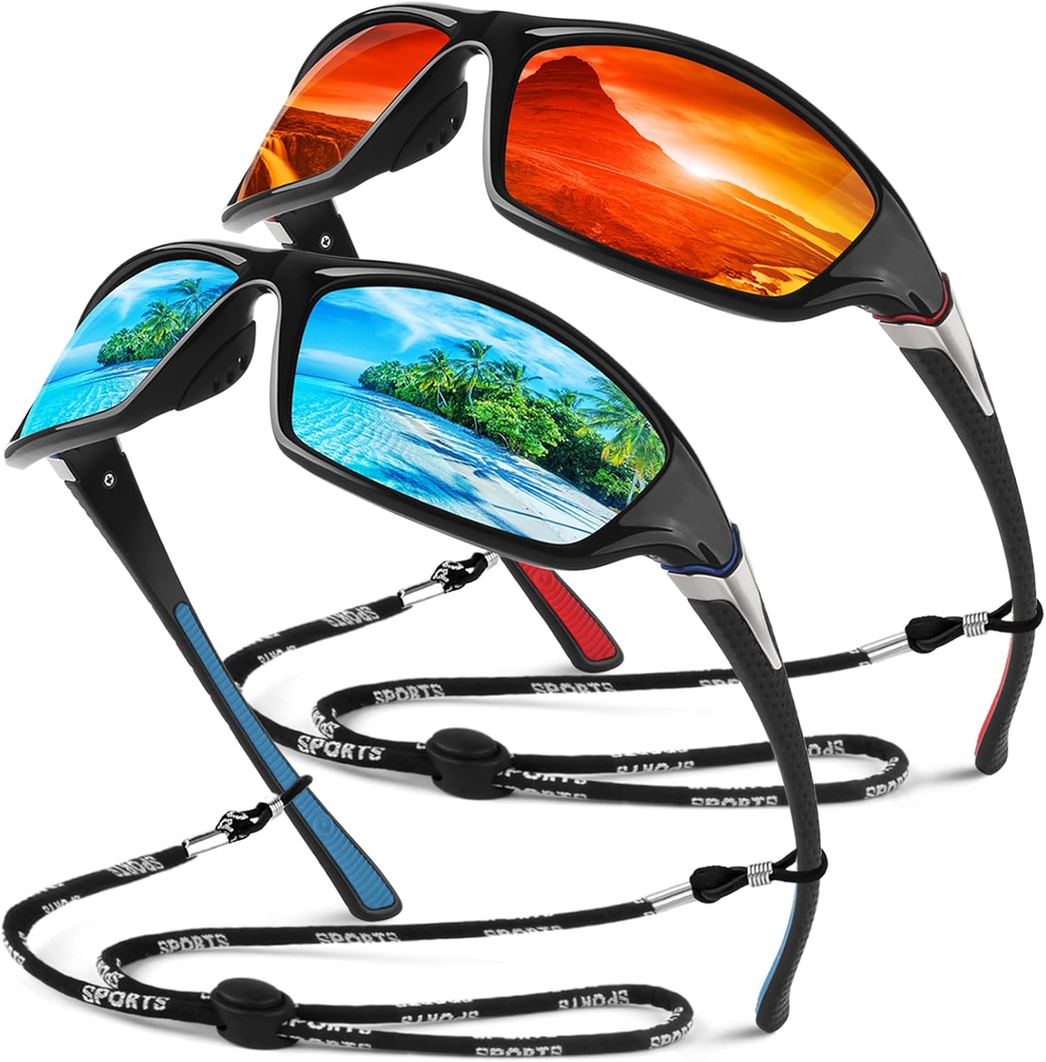 Sunier Polarised Sports Sunglasses, Unique Sunglasses for Men Women, Unbreakable...
