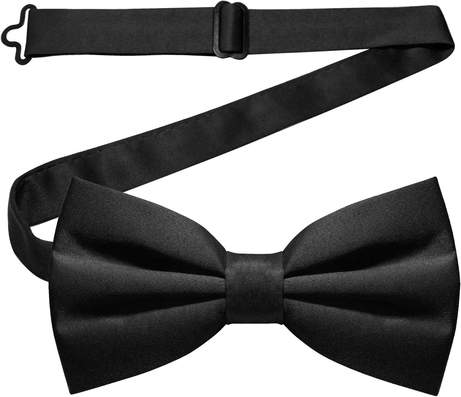 JEMYGINS Solid Color Pre-tied Bow Tie Adjustable Bowtie for Men Black