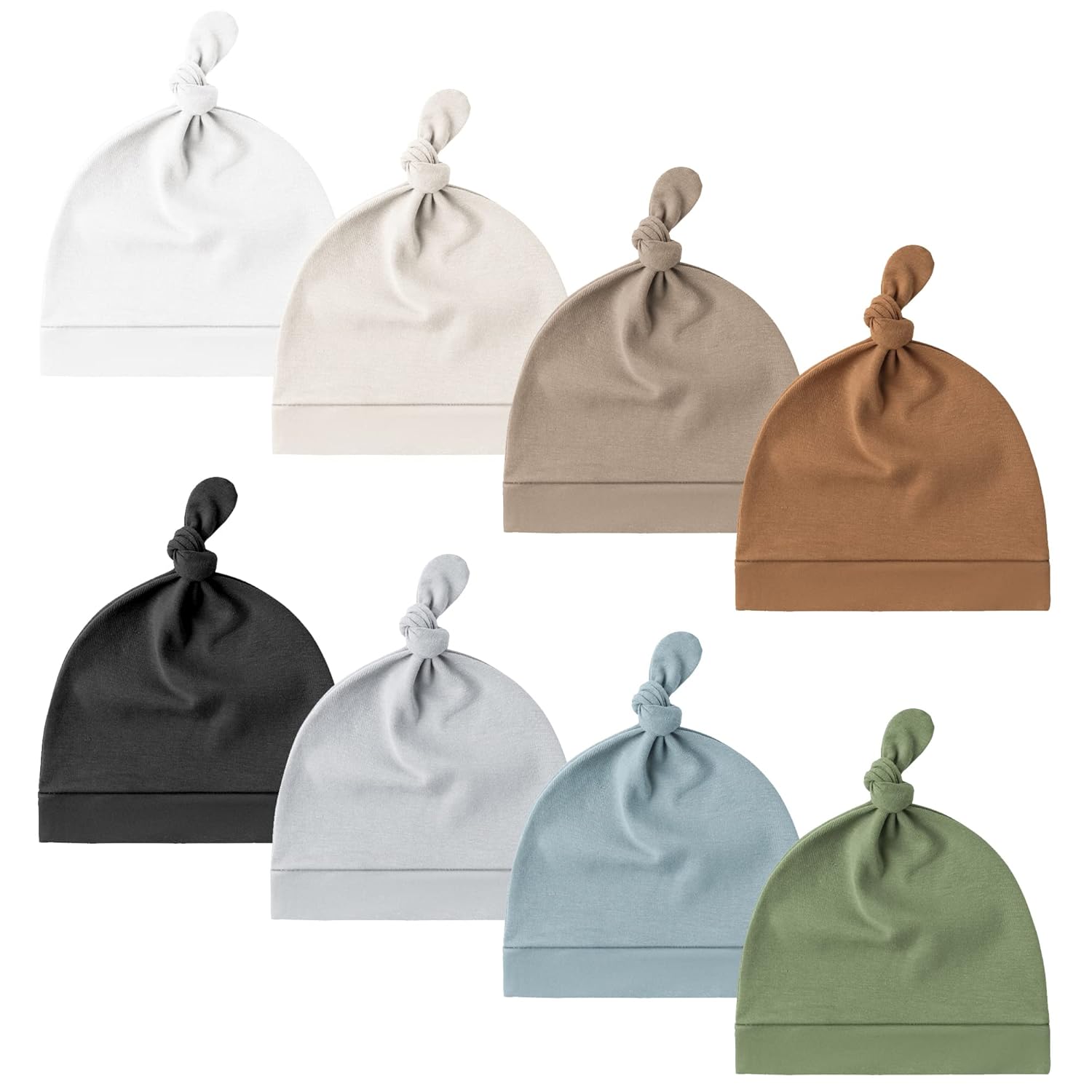 Konssy 8 Pack Baby Newborn Hats Set Knot Beanie Hats Soft for Infant Baby Girls...