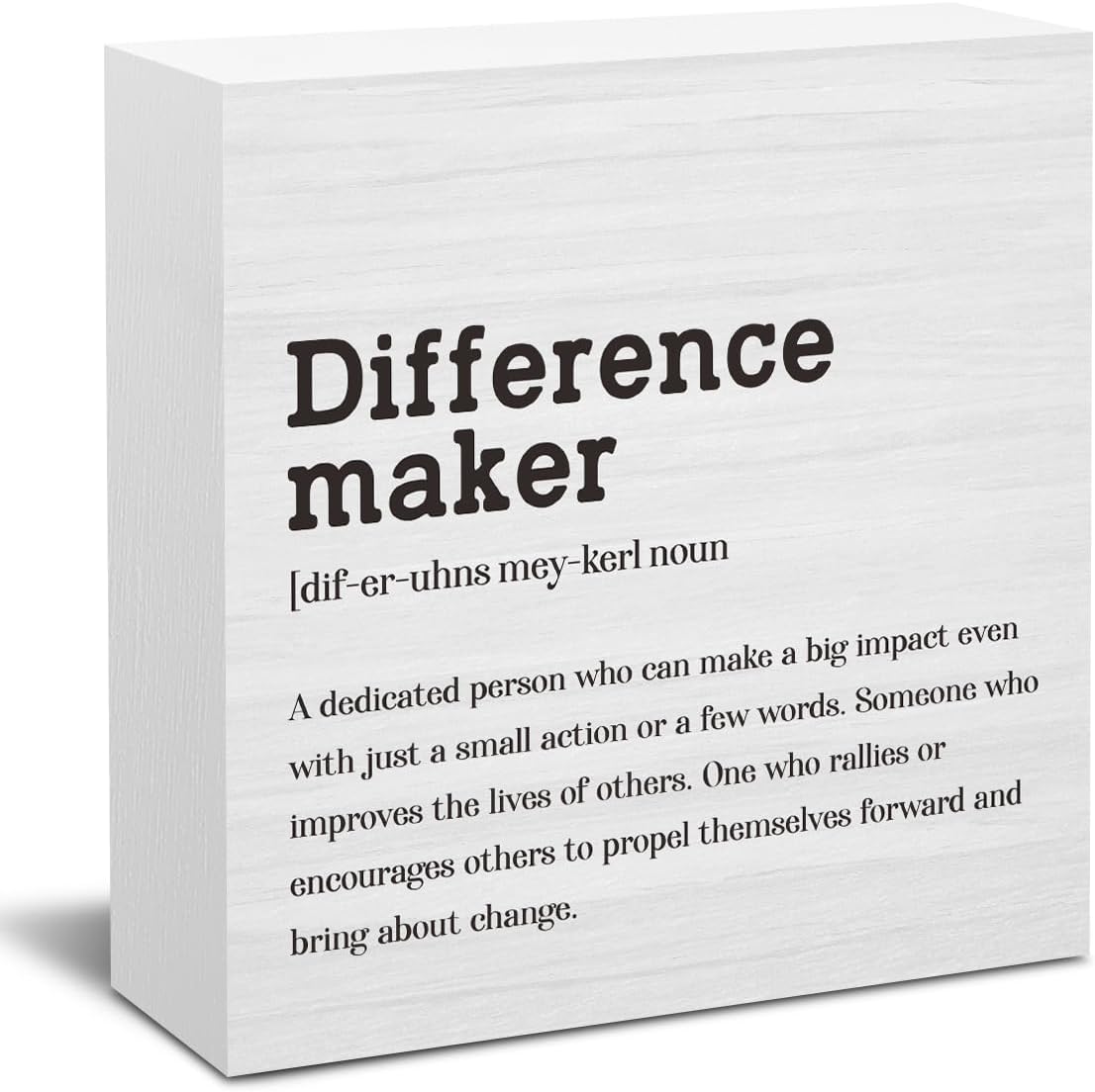 Difference Maker Definition Home Office Decor Wooden Box Sign, Motivational Farm...