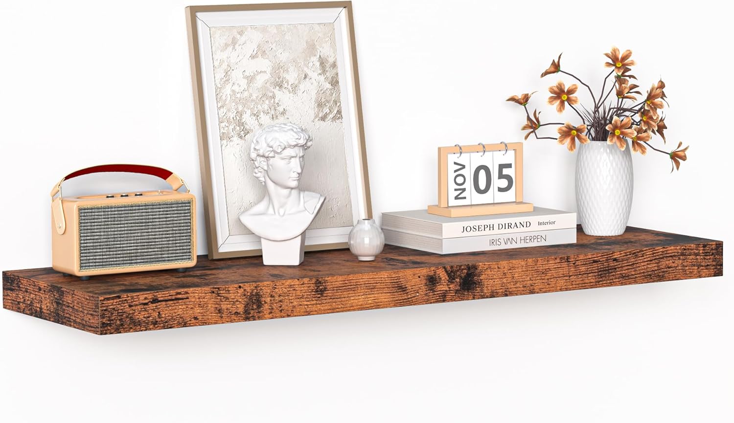 Floating Shelves, Unique 10.3 Inch Deep Wall Shelves for Decor