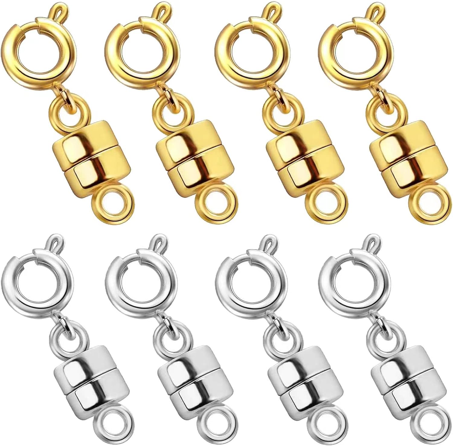 OHINGLT Strong Magnetic Necklace Clasps and Closures,Gold and Silver Plated Jewe...