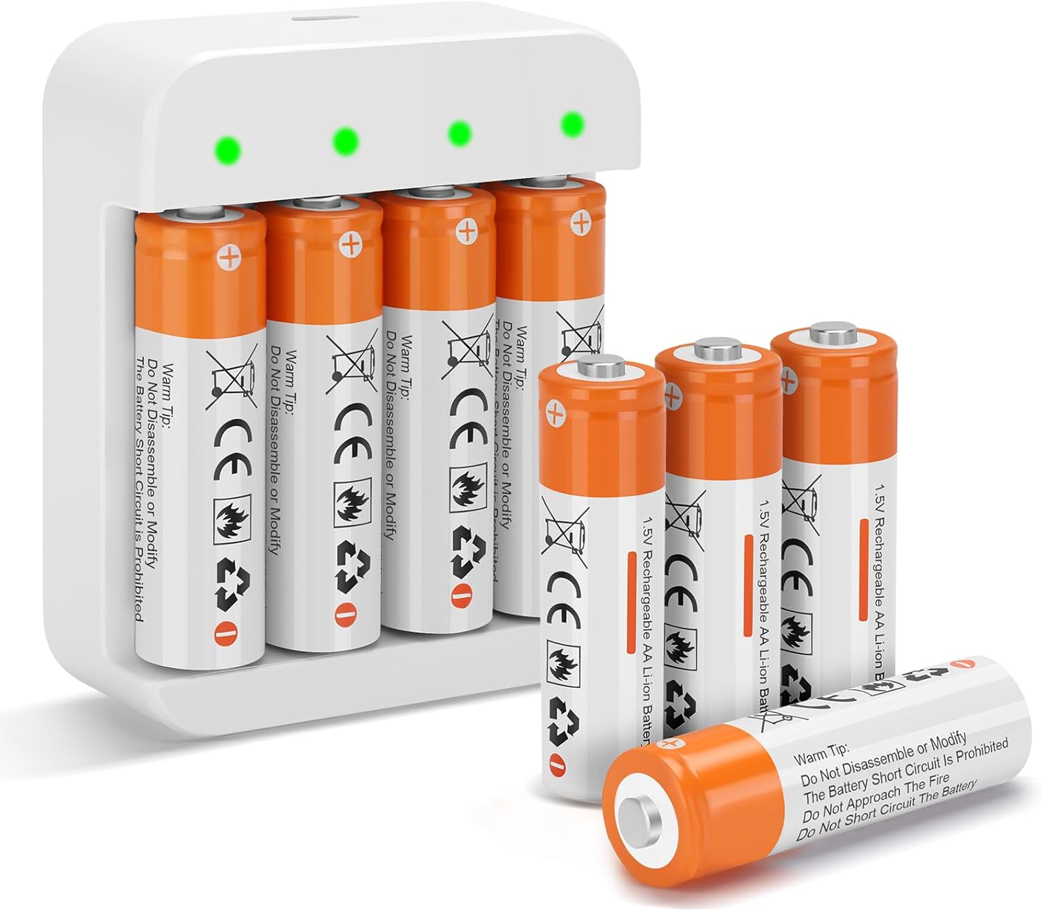 8 Pack Rechargeable 1.5V AA Size Lithium Batteries for Blink Camera, Long-Lastin...