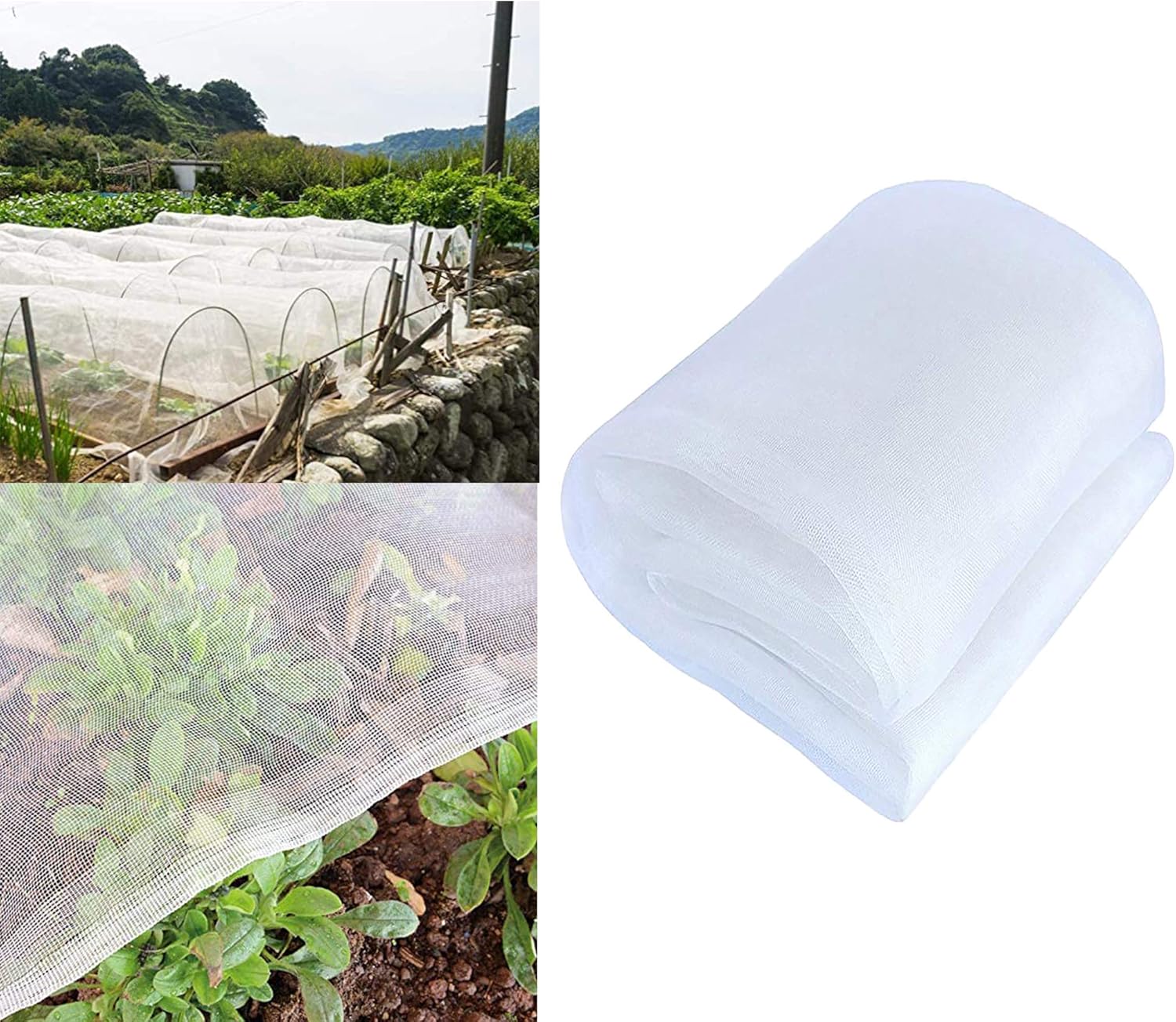 Premium Garden Netting Fine Protection, Durable Mesh Insect Netting for Vegetabl...