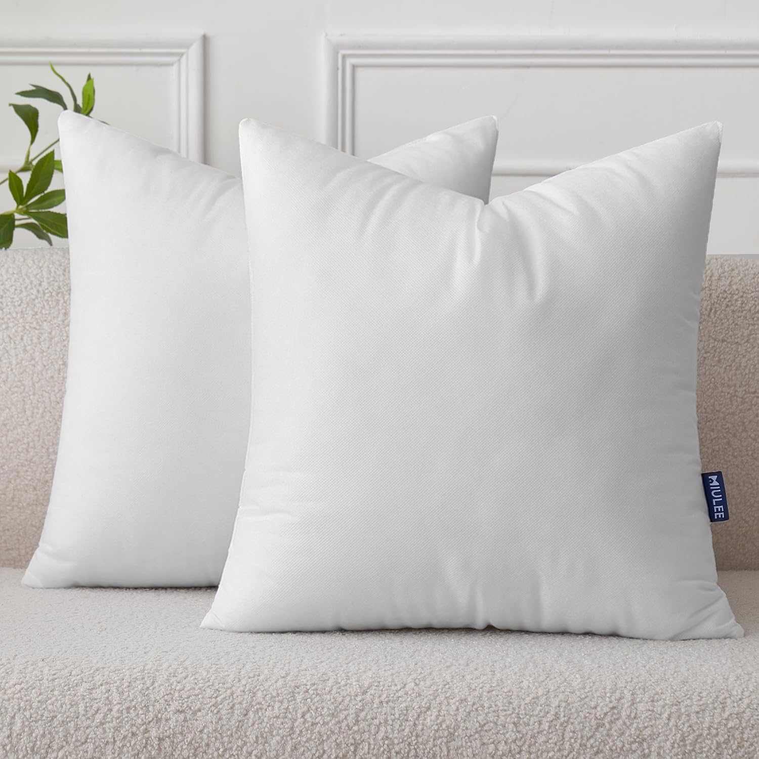 MIULEE Set of 2 Throw Pillow Inserts 18x18 Inches, Nowoven Decorative Pillow Ins...