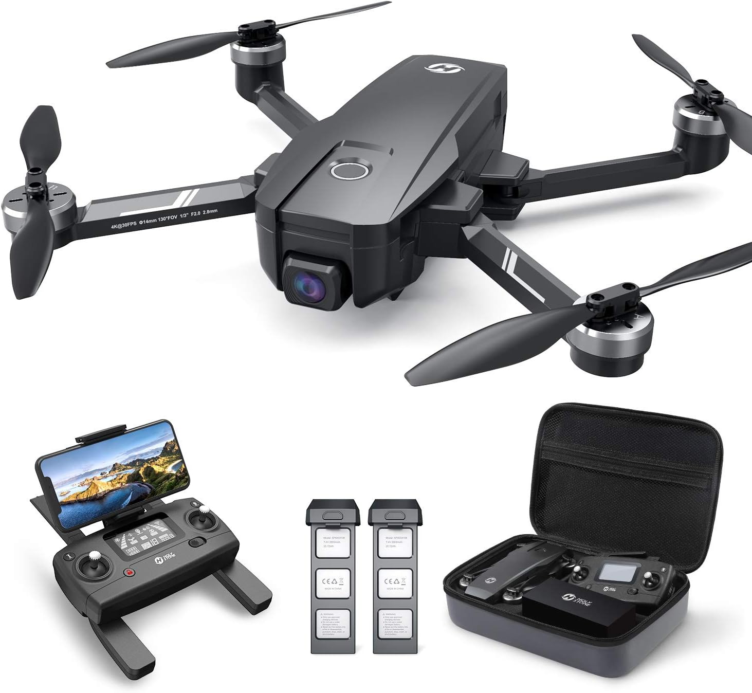 Holy Stone HS720E Drones with Camera for Adults 4K,Integrated Remote ID, 2 Batte...