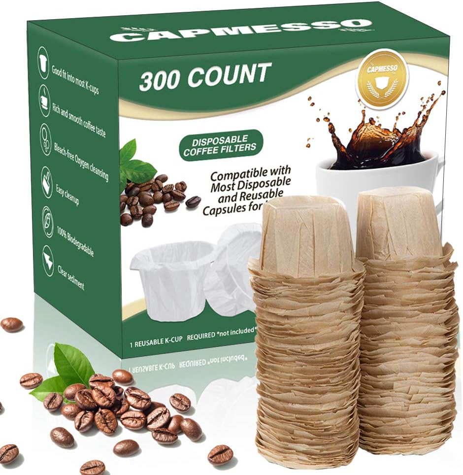 CAPMESSO Disposable Coffee Paper Filters Replacement Kerig Filter Compatible wit...