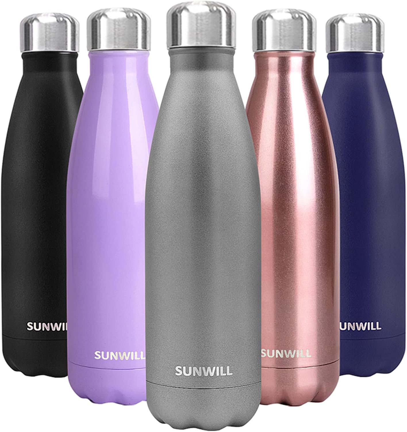 SUNWILL Water Bottle, Premium Insulated Stainless Steel Sports Bottle, Eco-Frien...