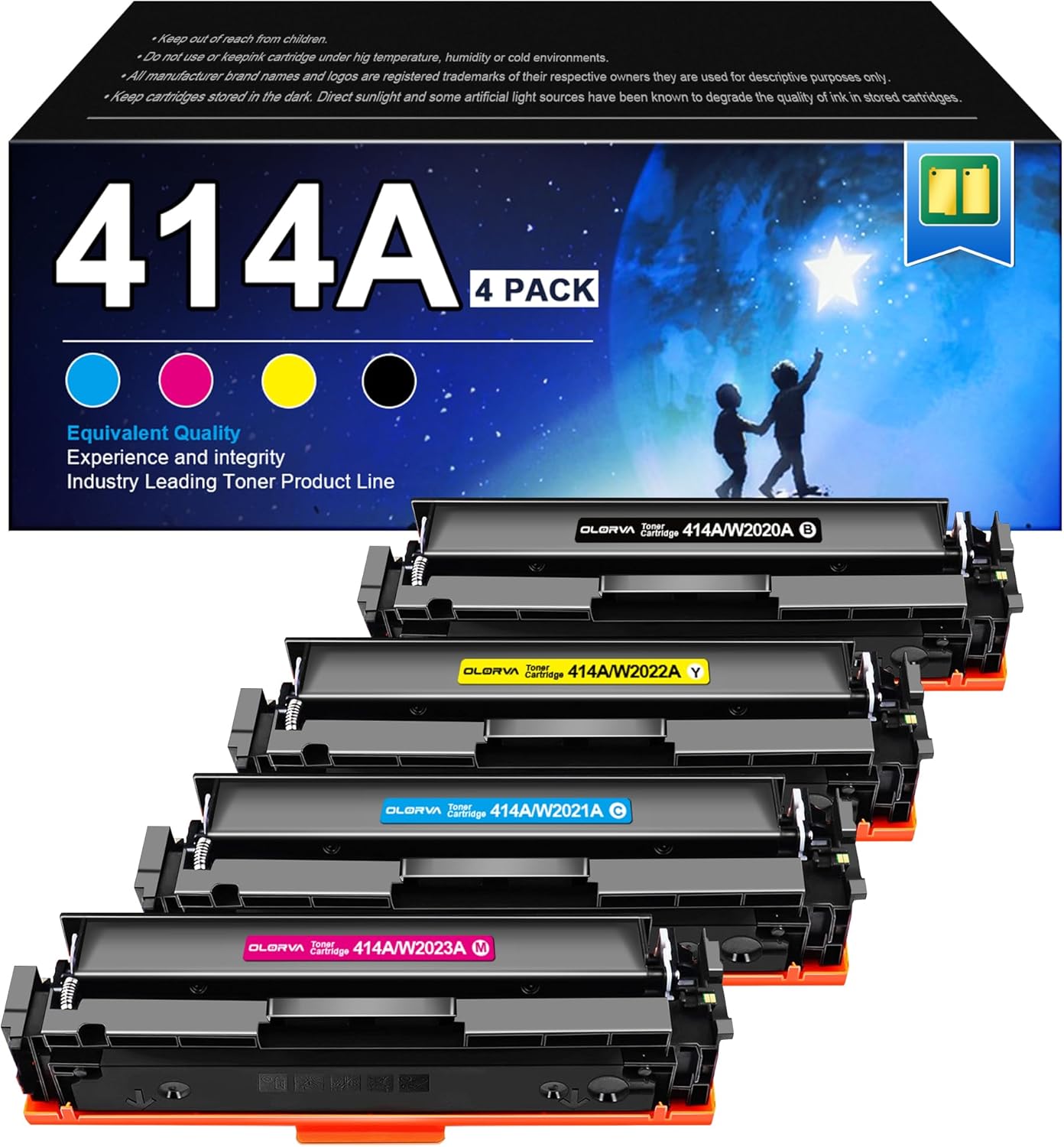 414A Toner Cartridge 4 Pack (with Chip) - 414X Replacement for HP 414A HP 414X,...