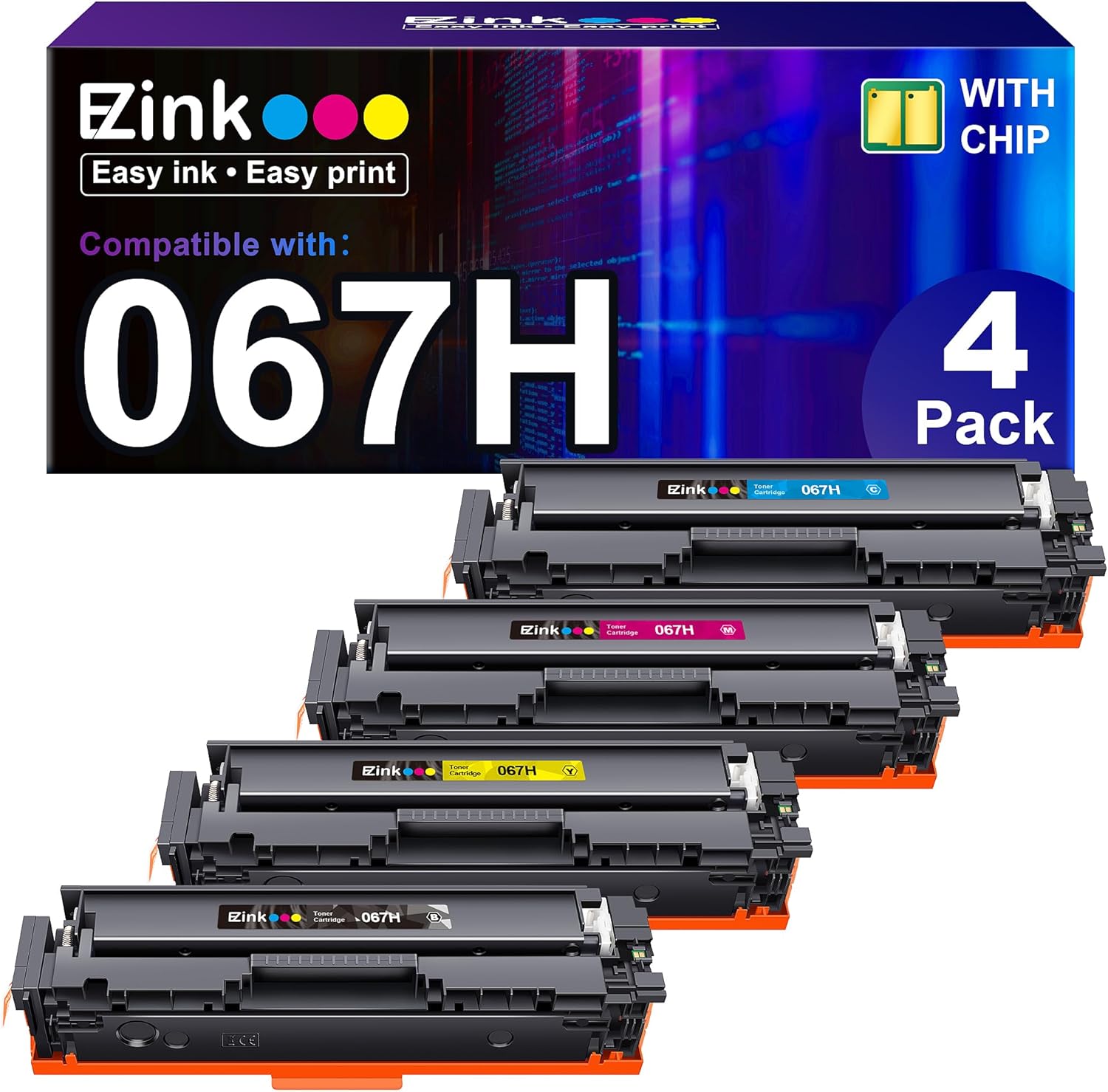 E-Z Ink Compatible 067h 067 Toner Cartridge Set Replacement for Canon 067 Toner...