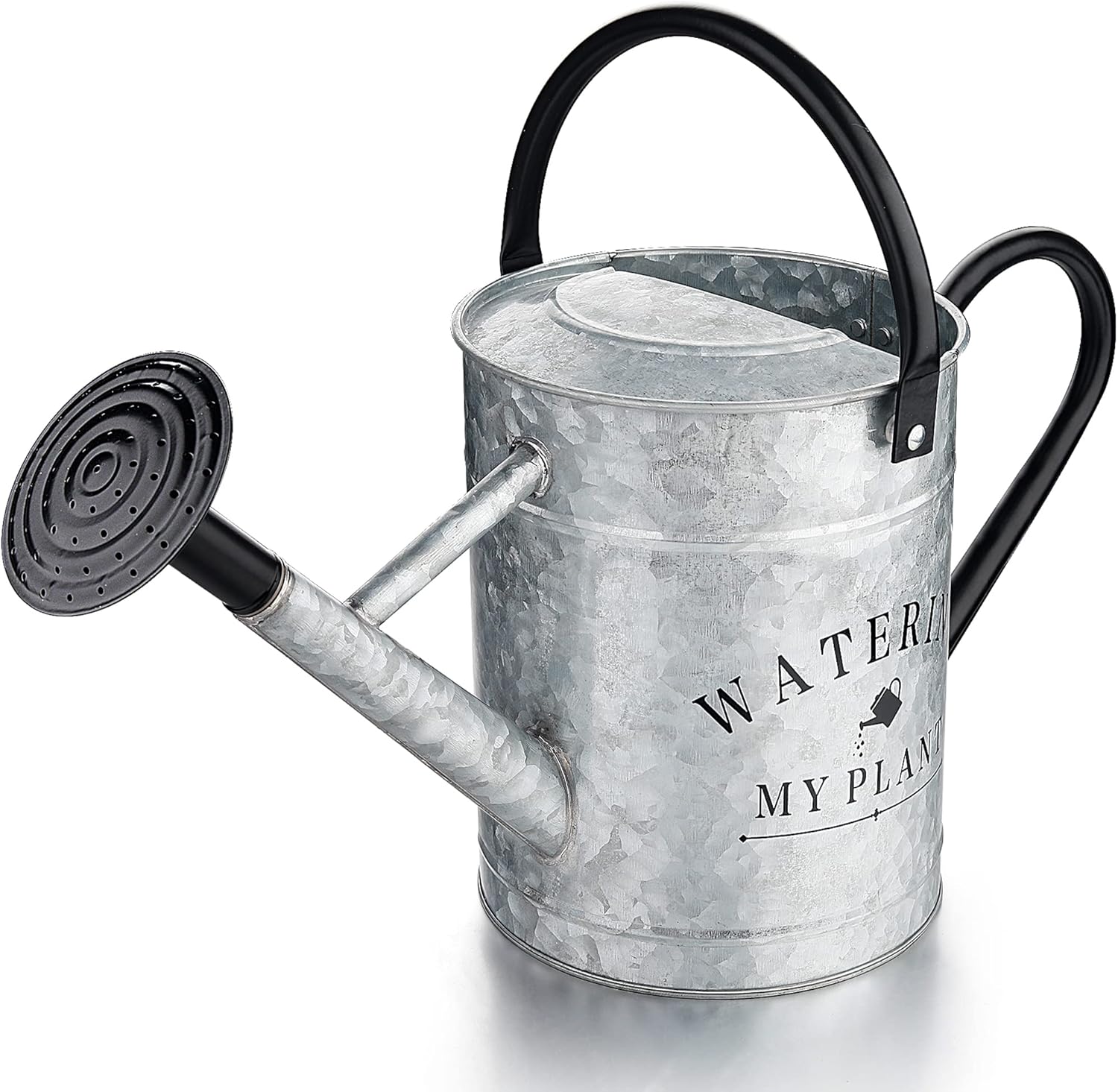Galvanized Watering Can for Outdoor Indoor Plants, 1 Gallon Decorative Countrysi...