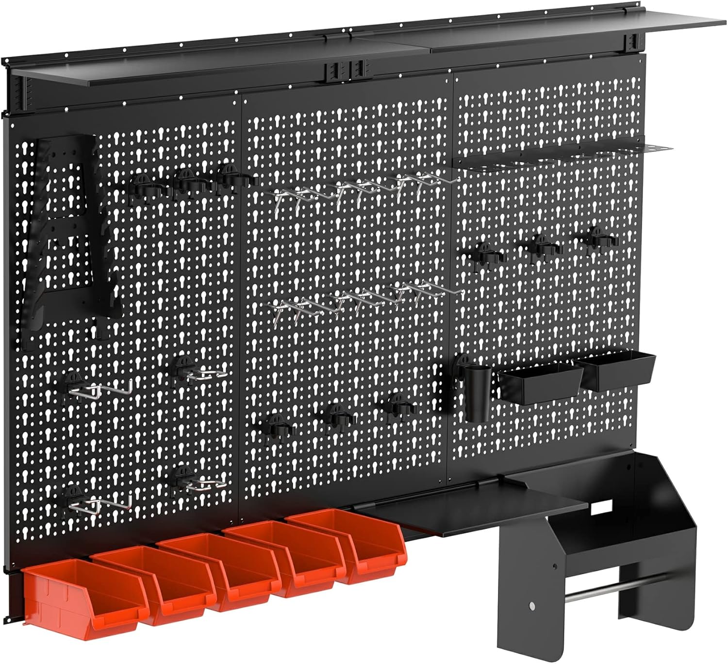 TORACK Metal Pegboard Wall Organizer 4ft Wide, Tool Storage Pegboard System for...