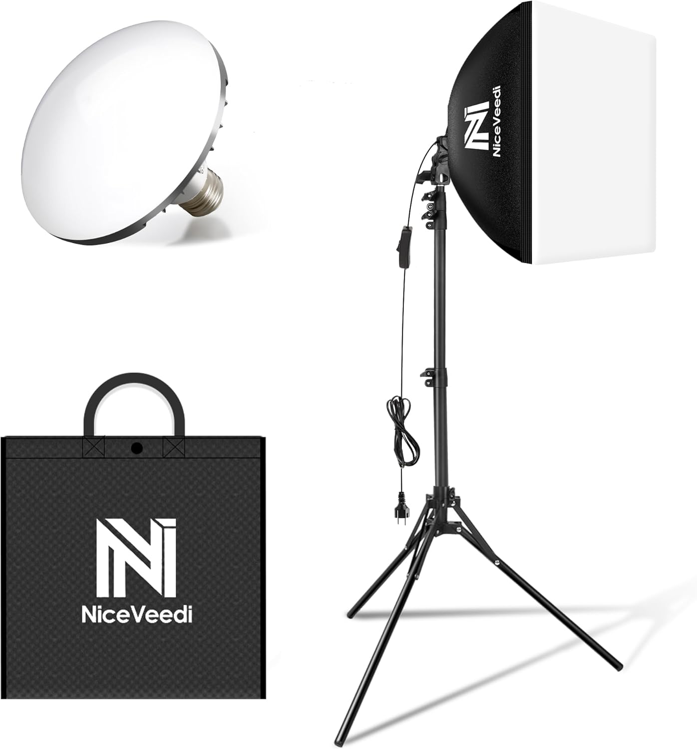 Softbox Lighting Kit, NiceVeedi 16'' x 16'' Softbox Photography Lighting Kit wit...