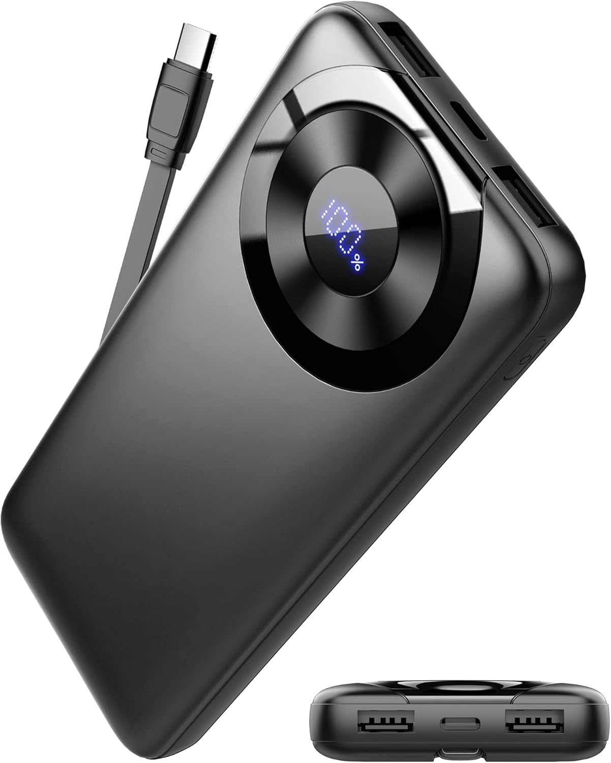 Power Bank 10000mAh, Battery Pack Phone Charger 3A Fast Charging with Built-in C...