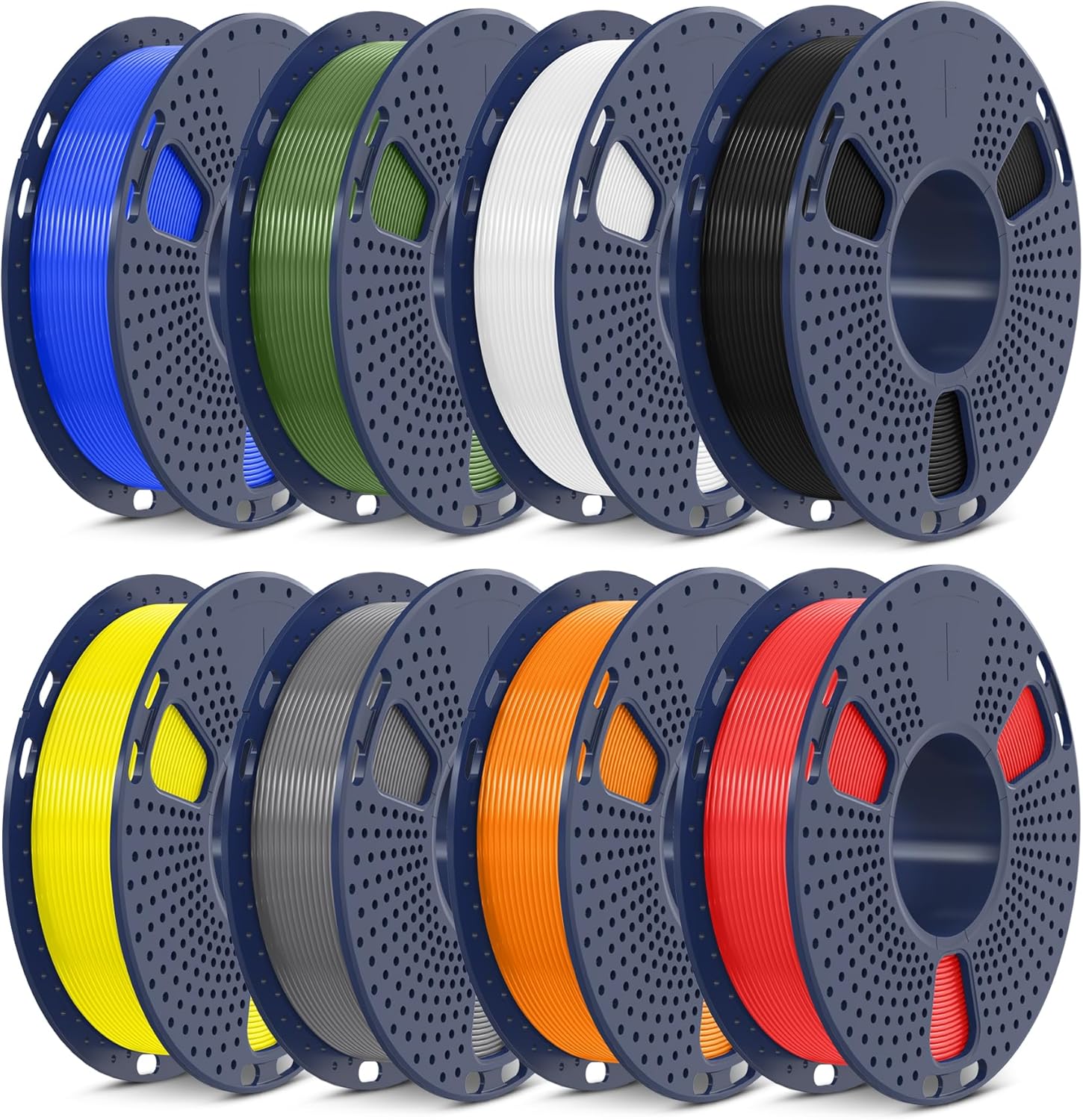 SUNLU PLA+2.0 3D Printer Filament Bundle, Multicolor PLA+ Filament 1.75mm, Indiv...