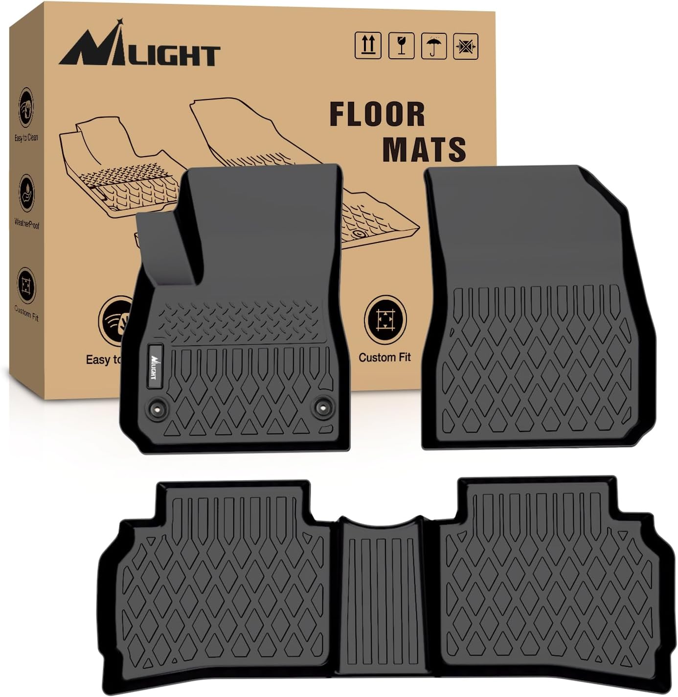 Nilight TPE Floor Mats for Chevy Malibu 2016 2017...
