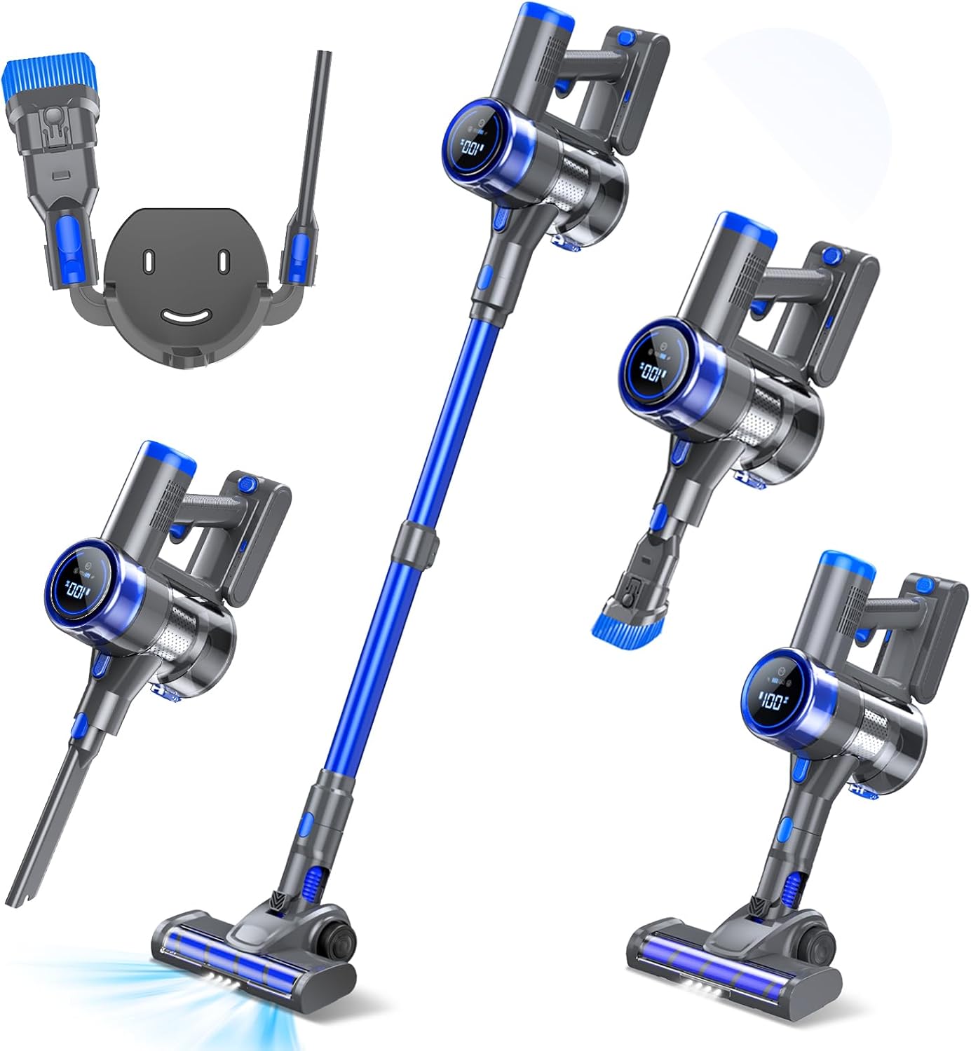 Cordless Vacuum Cleaner, 33Kpa/400W Stick Vacuum Cleaners with 45Min Detachable...