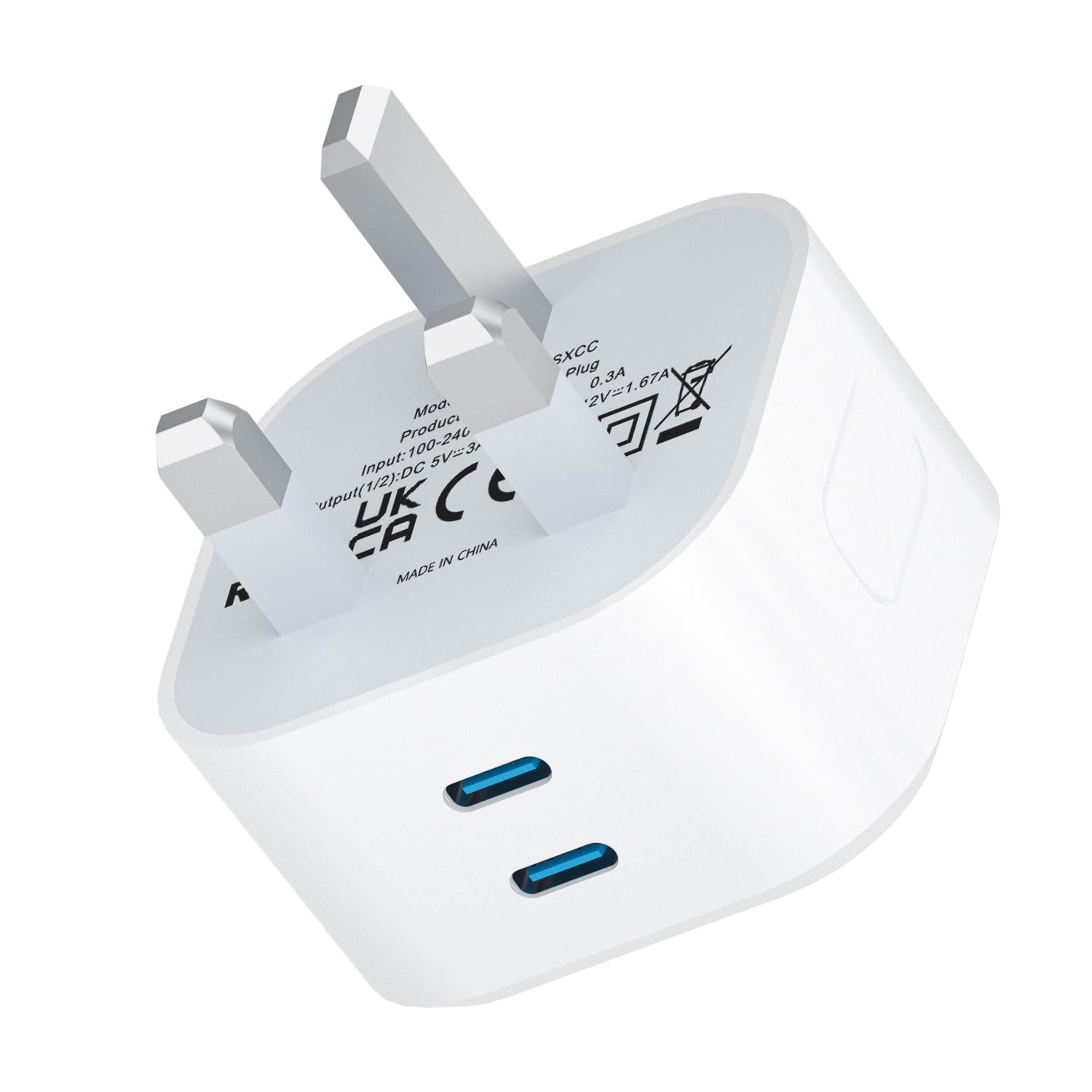 USB C Plug Fast Charge Dual Plug,20W For Apple iPhone 16 Plug Dual Port USB Type...