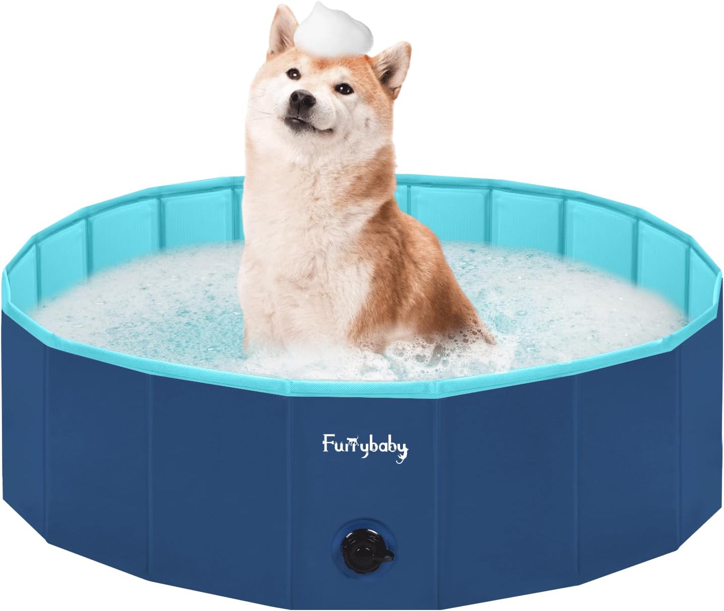 Furrybaby Dog Pool, Kiddie Pool with Hard Plastic Foldable Dog Bath Tub Portable...