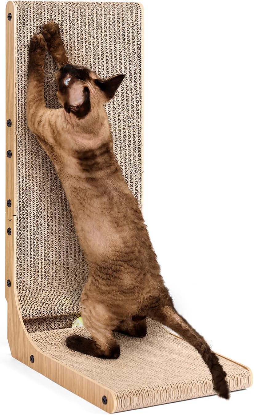 EHEYCIGA Cat Scratching Board, 68cm Cardboard Cat Scratchers for Indoor Cats, L...