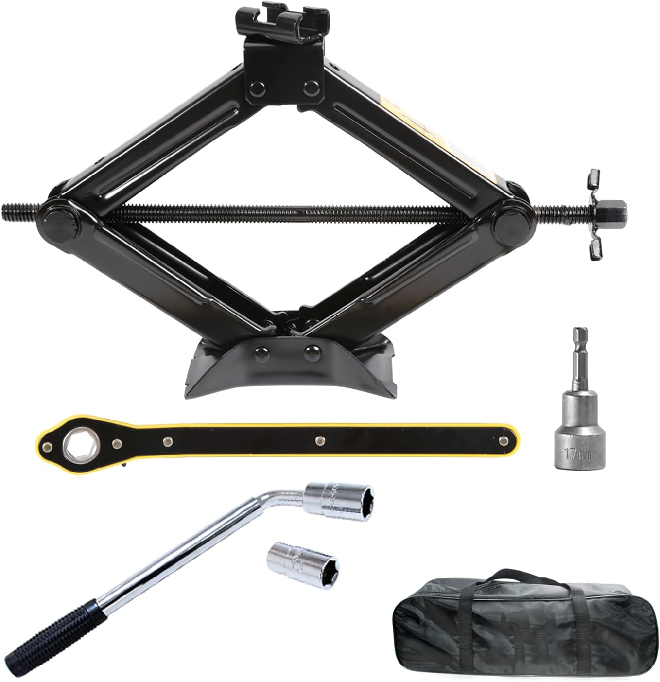 LEADSTAND Scissor Jack is 2tons, It Can Be Used With Electric Drill, Suitable fo...