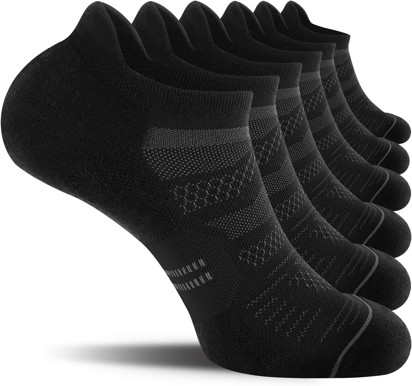 CS CELERSPORT 6 Pack Men's Running Ankle Socks with Cushion, Low Cut Athletic Sp...