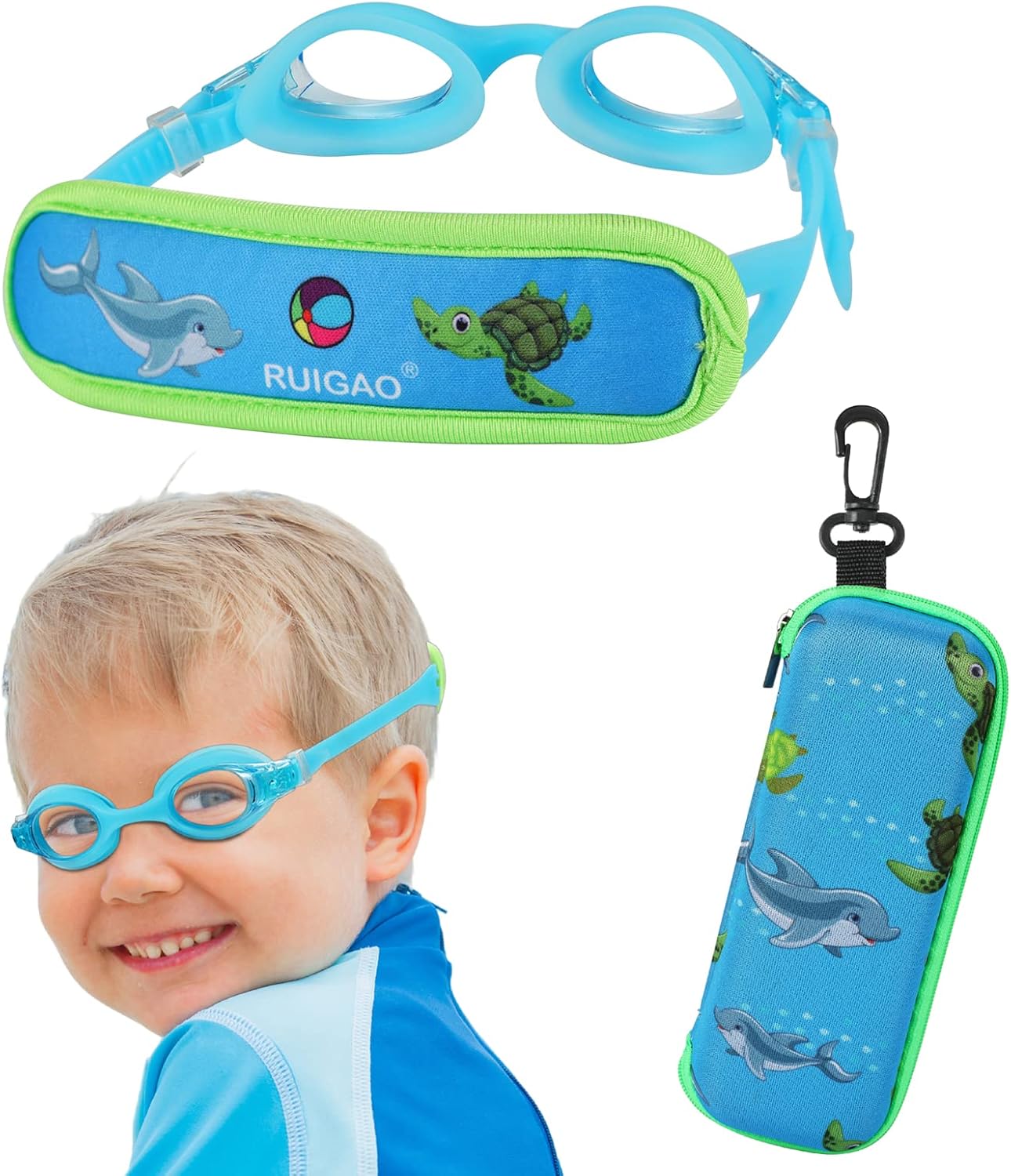 Kids Swim Goggles Age 2-6, Toddler Goggles No Hair Pull,Child Goggles Padded Hea...