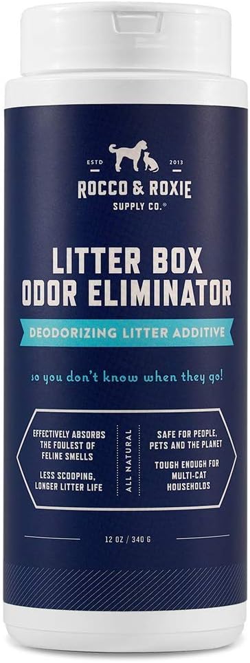 Rocco & Roxie Litter Box Odor Eliminator, Best Natural Urine Deodorizer for Cat...