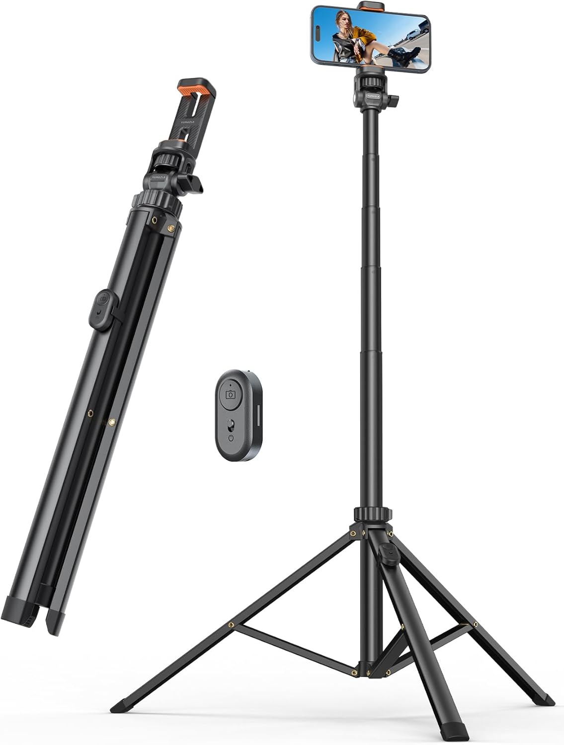 71'' Phone Tripod & Selfie Stick, Tripod for iPhone with Detachable Remote, Port...