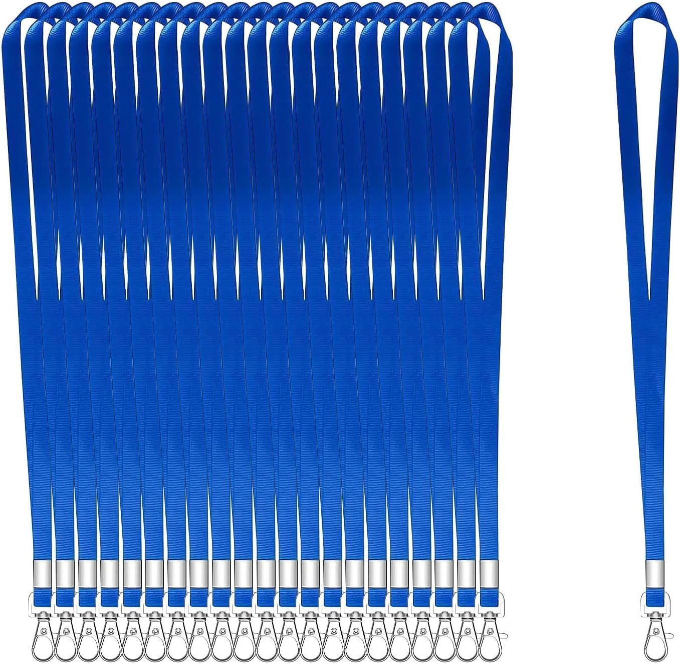 XHDA 100PCS Blue Lanyards for Neck, Lanyards for ID Badge, Lanyard with Metal Sw...