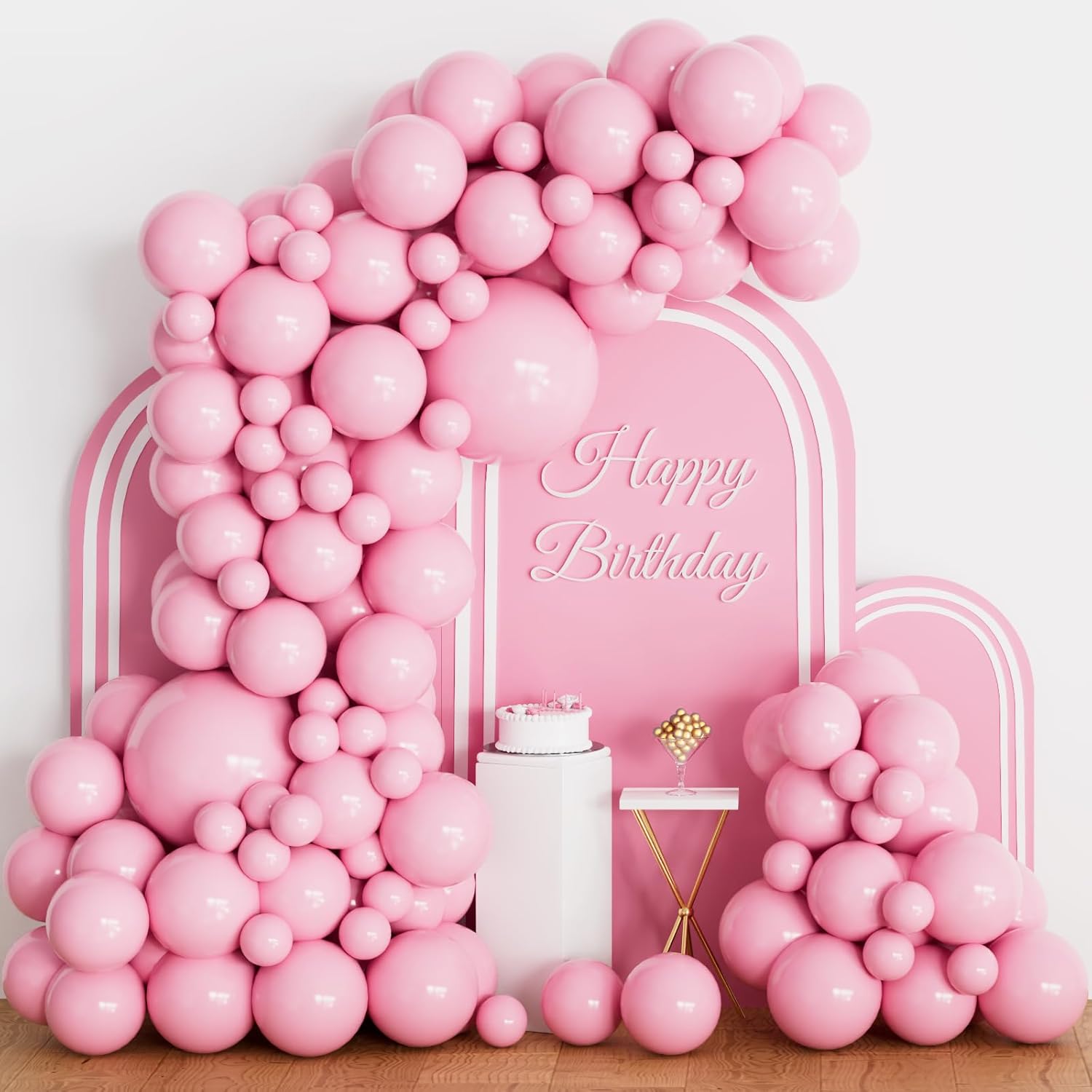Pastel Pink Balloons Arch Kit 102 Pcs Pink Latex Balloons Different Sizes Pack 5...