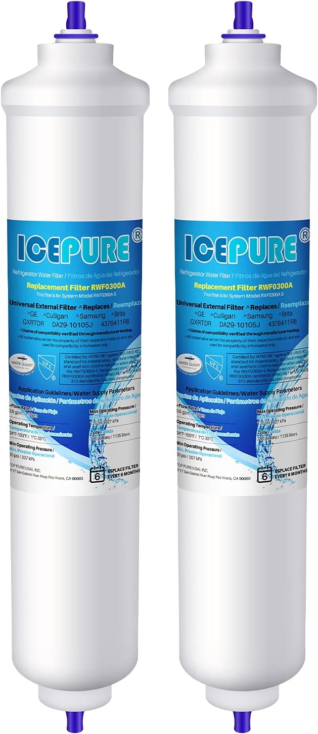 ICEPURE Refrigerator Water Filter Compatible with Samsung DA29-10105J, DA29-1010...