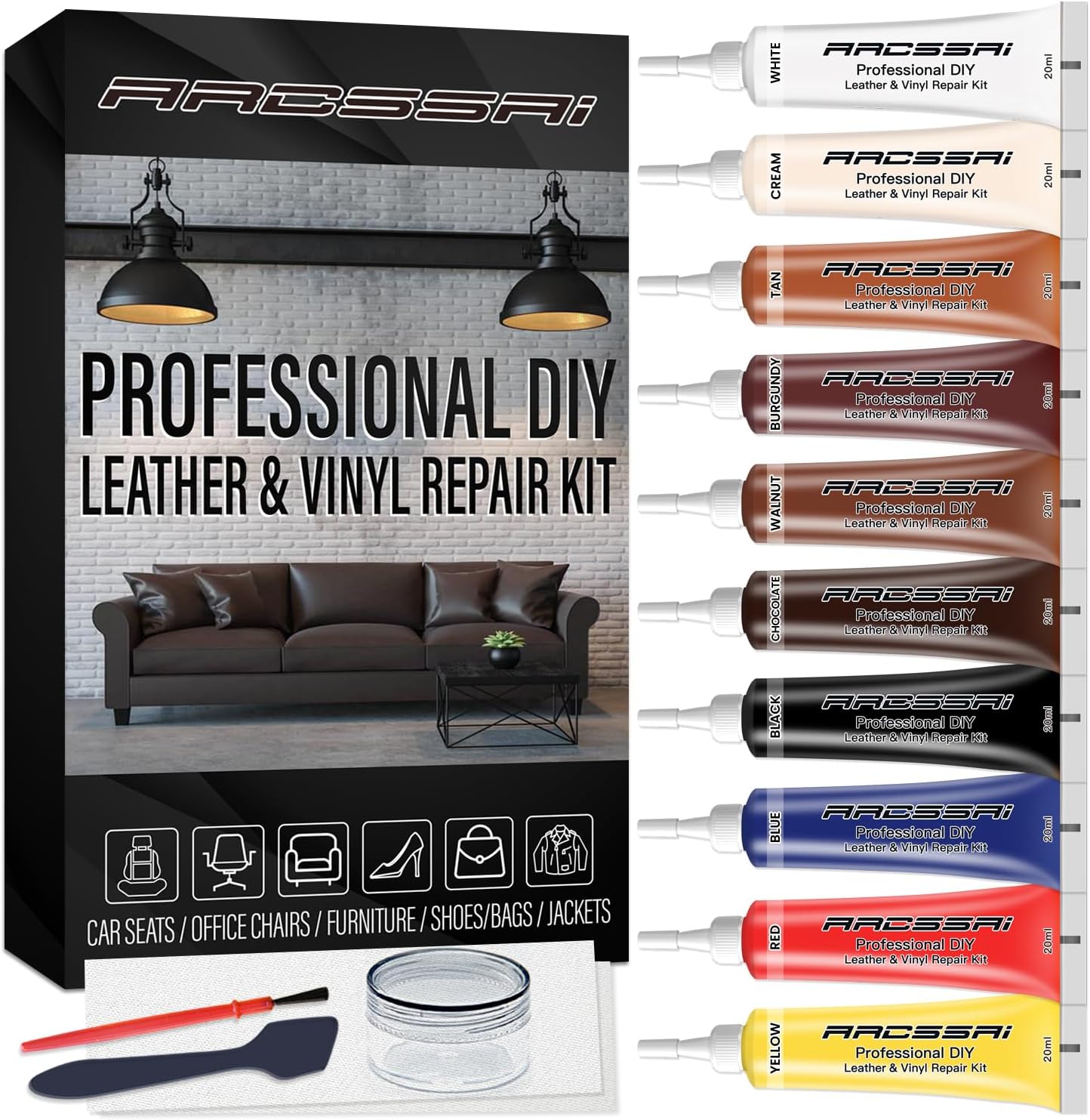 Leather Repair Kit for Furniture, Sofa, Jacket, Ca...