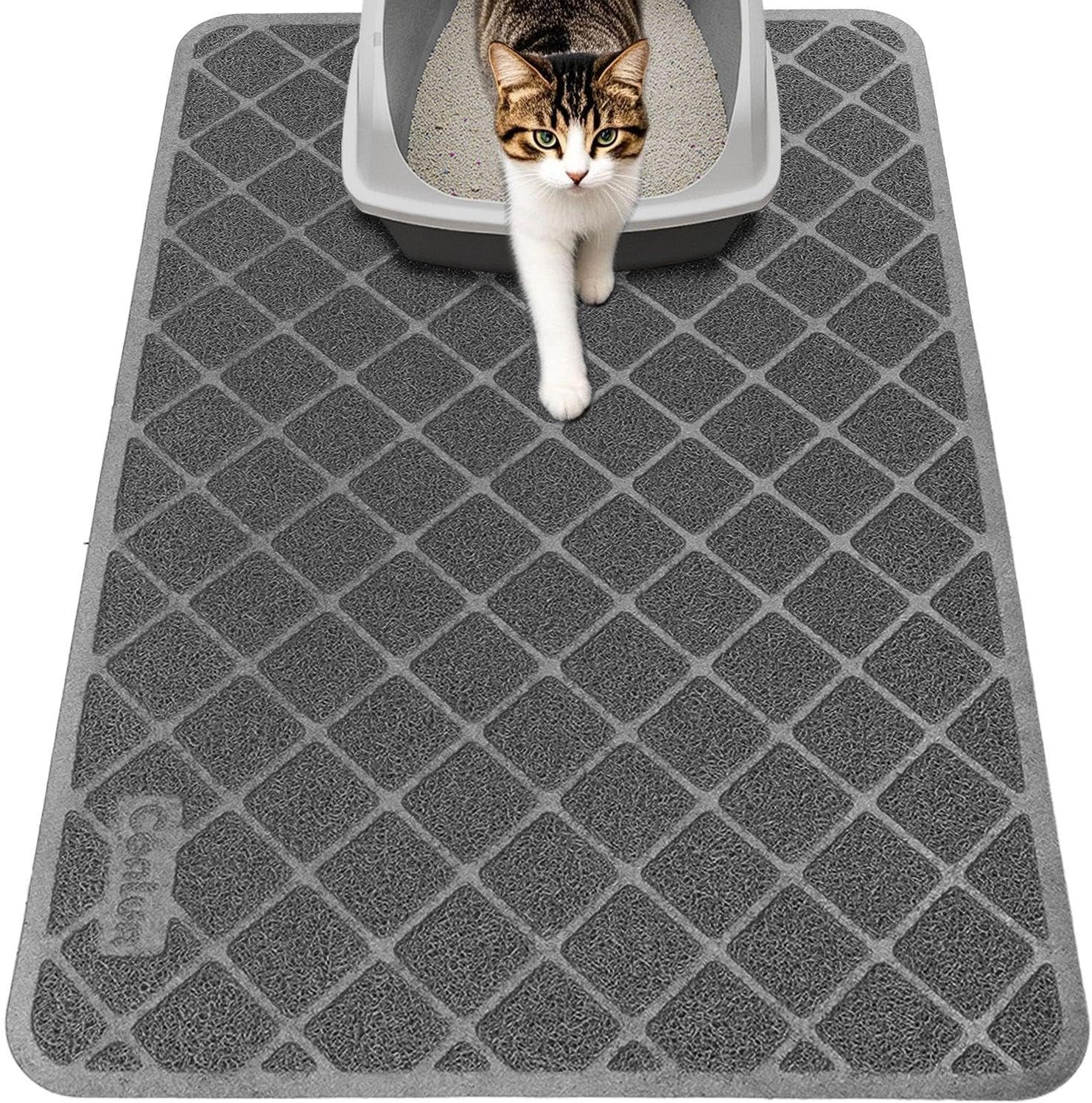 Conlun Cat Litter Mat Litter Trapping Mat, 61 x 43 cm Cat Litter Tray Mat, Premi...