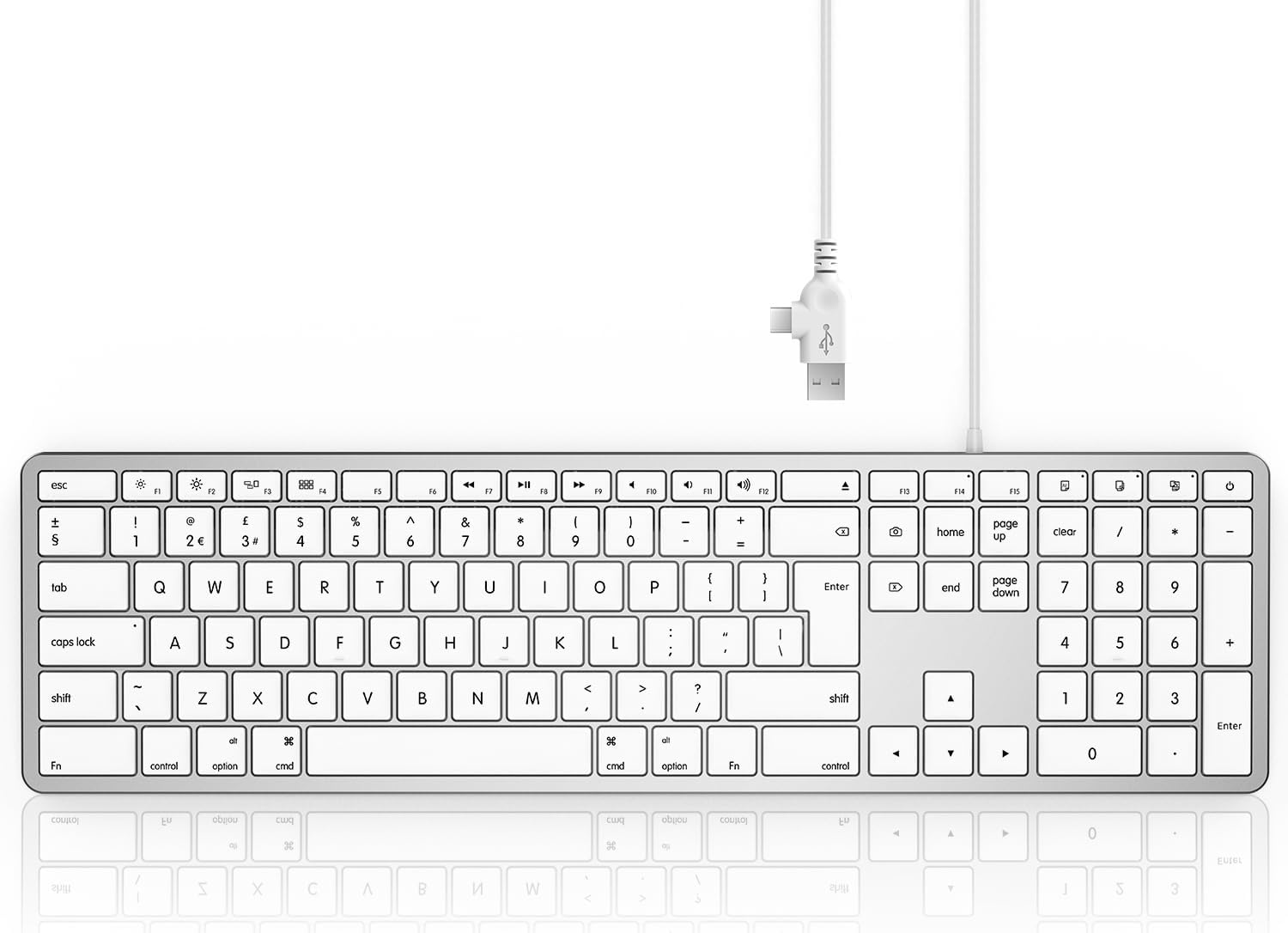 Seenda Wired Keyboard for Mac OS, Slim External Full-size Keyboard with Numeric...