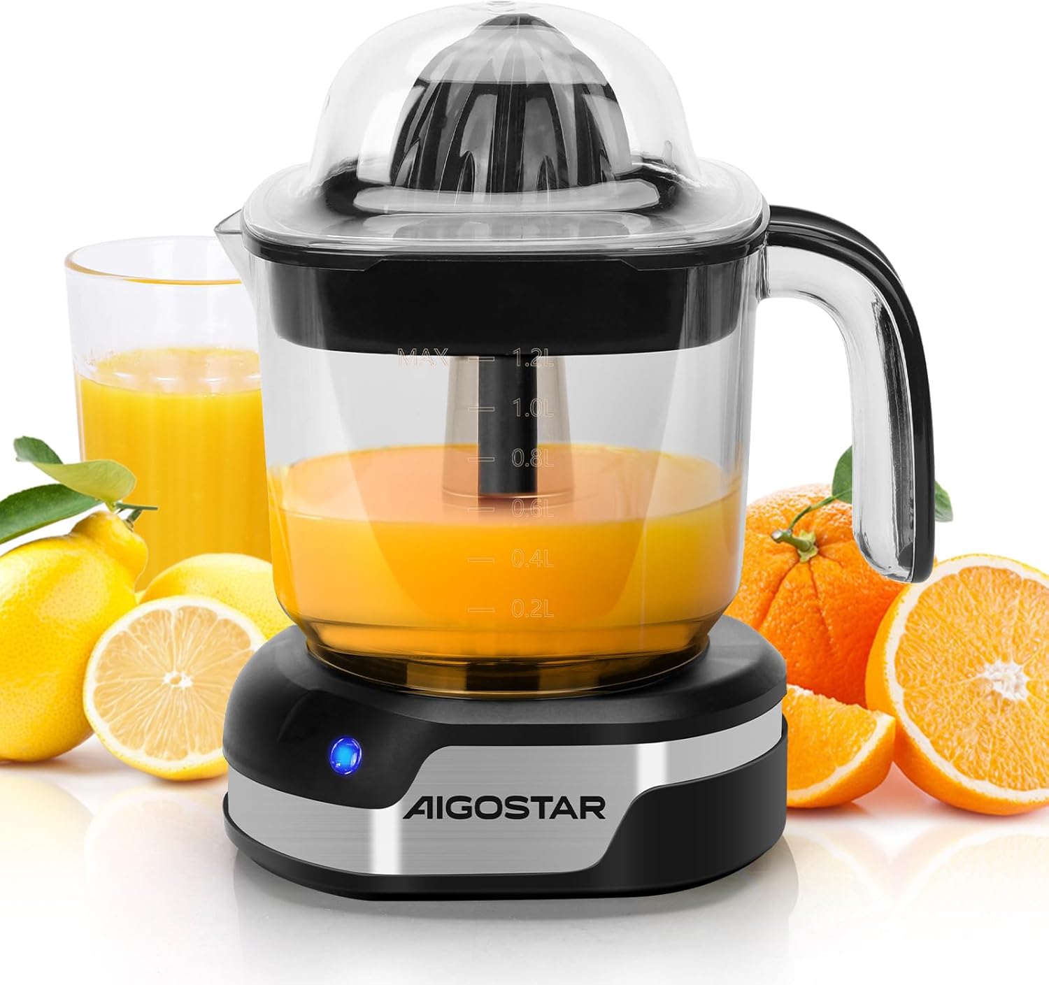 Aigostar 1.2L Orange Juicer Electric Citrus Juicer...
