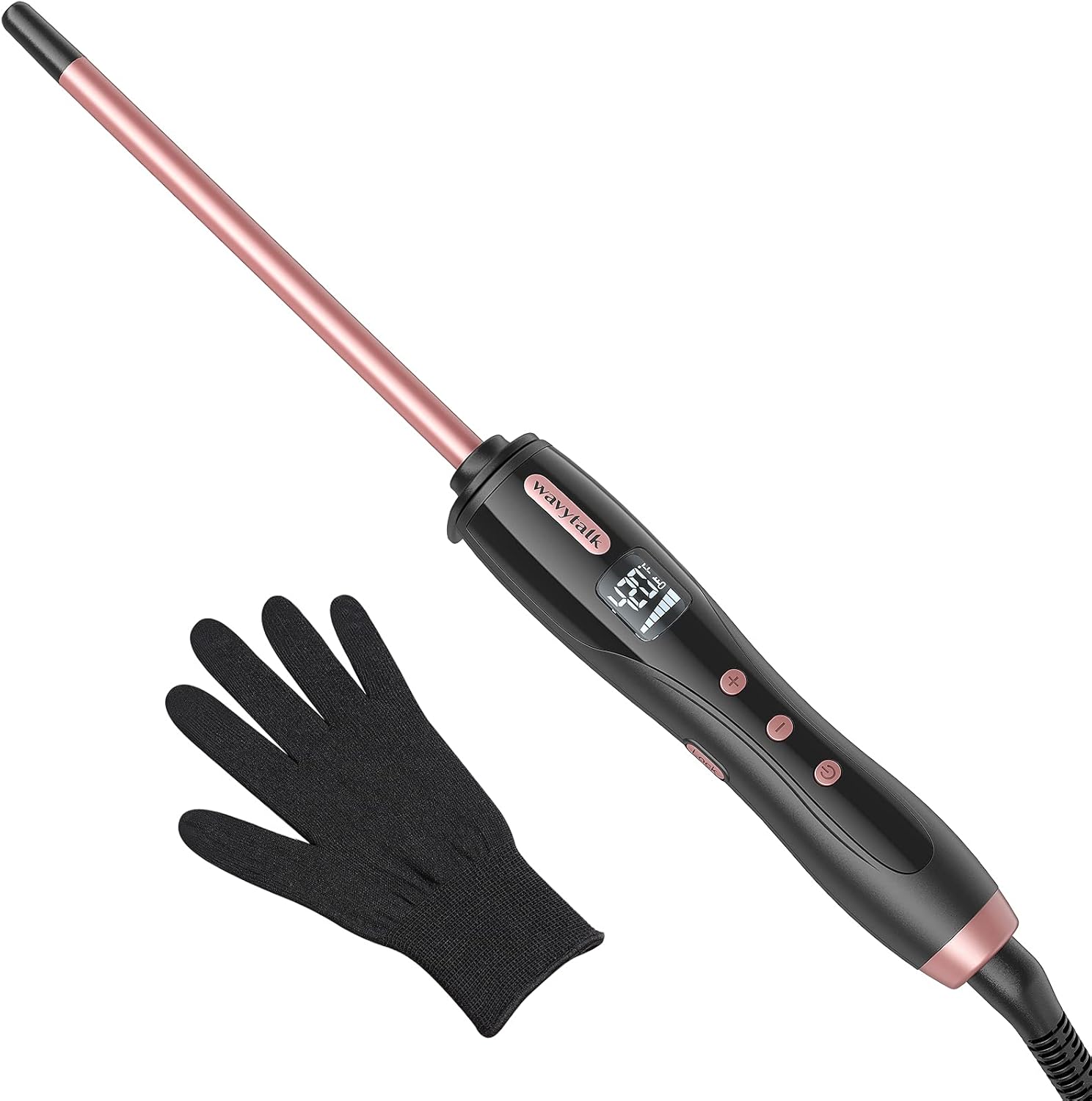 Wavytalk 3/8 Inch Small Curling Iron, Small Curling Iron Wand for Short & Long H...
