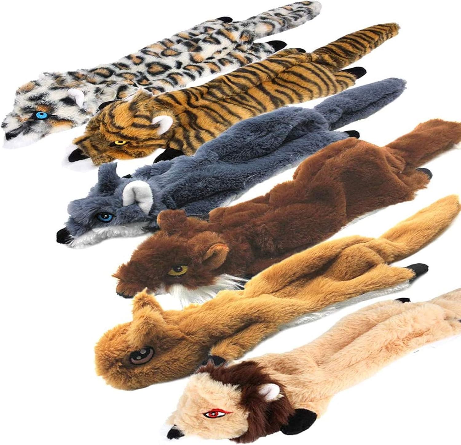 Newthinking No Stuffing Dog Toys, 6 Pack Squeaky Dog Toys Indestructible, Soft P...
