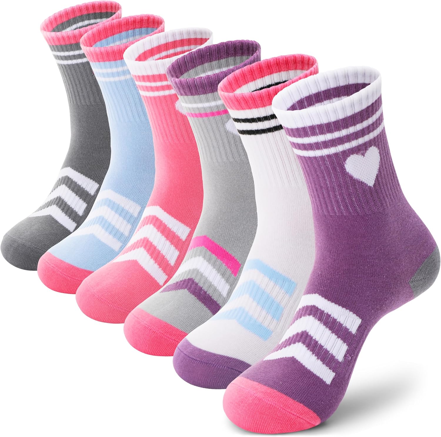 ANTSANG Kids Girls Socks Youth Teen Athletic Sport Basketball Crew Cotton Breath...