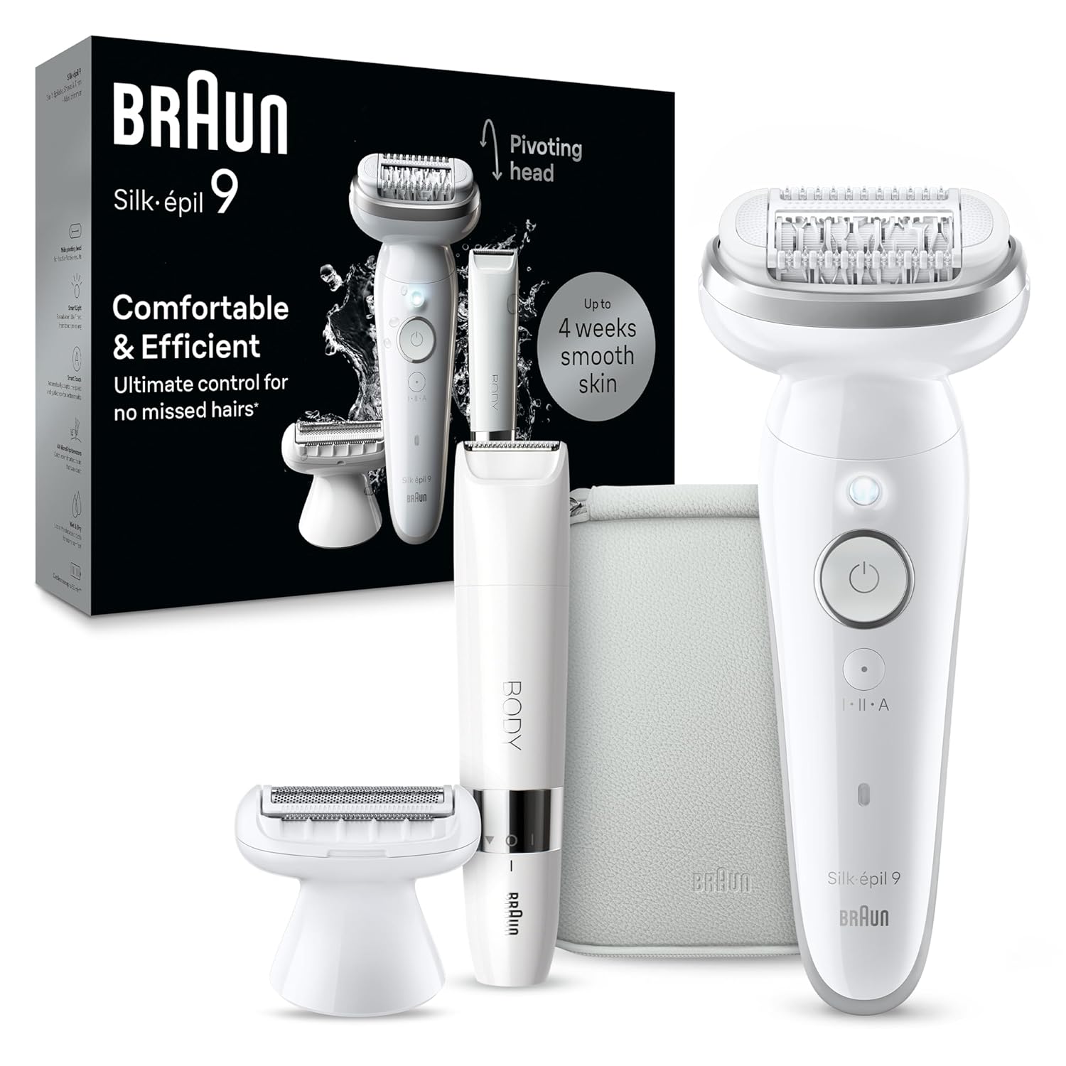 Braun Silk-épil 9 Epilator, Pivoting Head, Wet and...