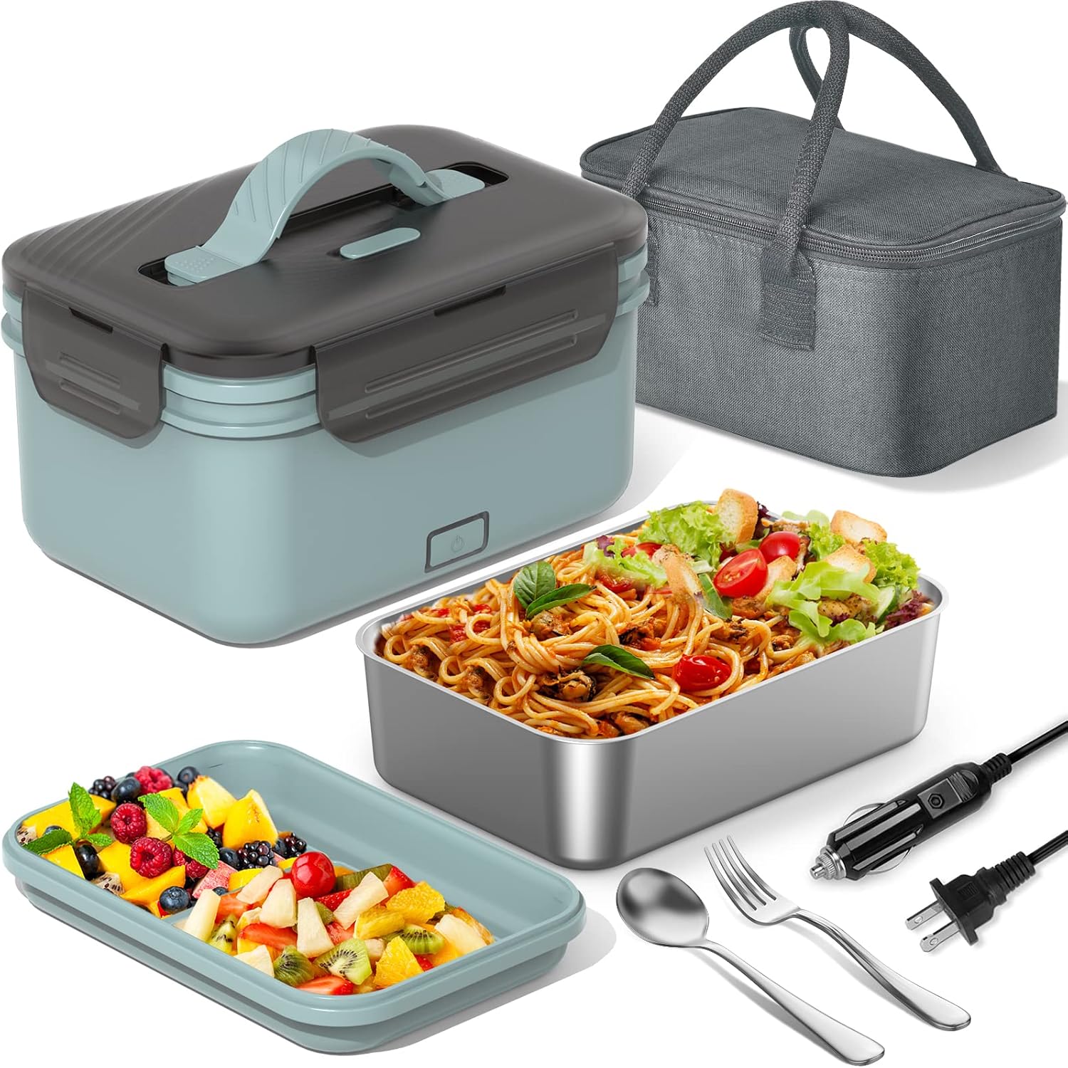 1.8L Electric Lunch Box for Men, 100W Heated Lunchbox for Adults for Car Truck,...