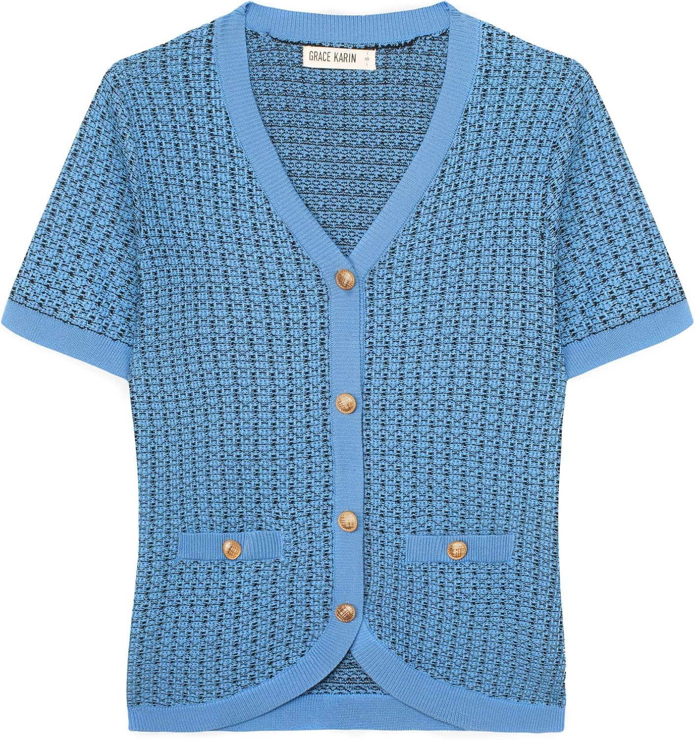GRACE KARIN Womens Summer Cardigan Sweater 2025 Button Down Short Sleeve Cropped...