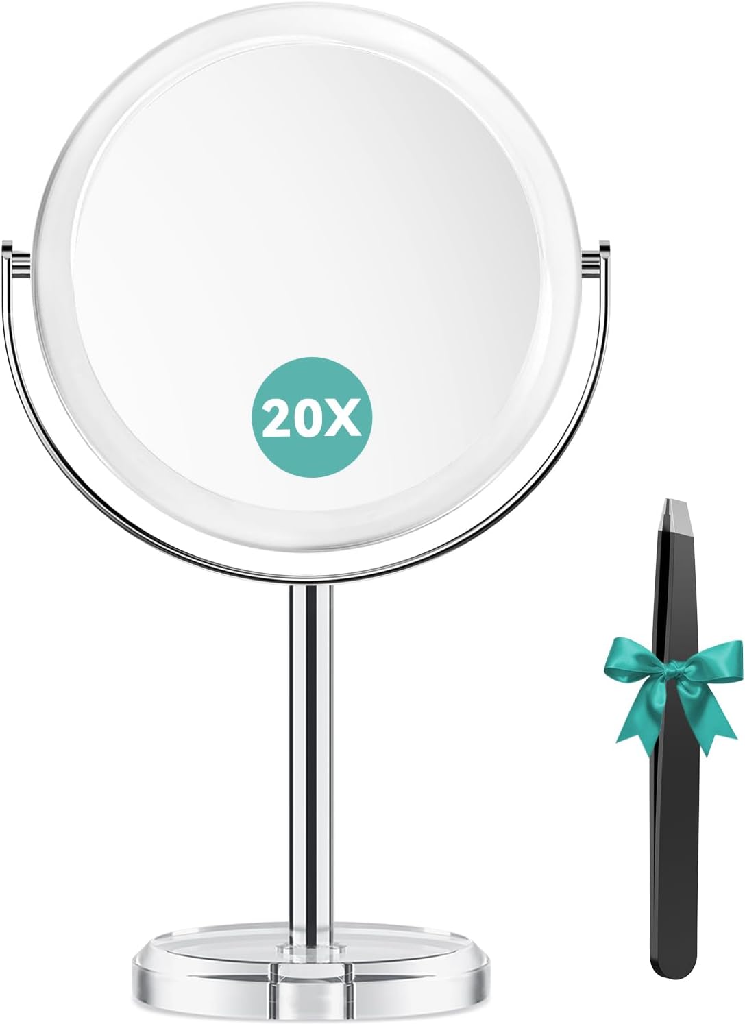 20X Magnifying Makeup Mirror, Double Sided 1X/20X Magnifying Mirror, Tabletop Ma...