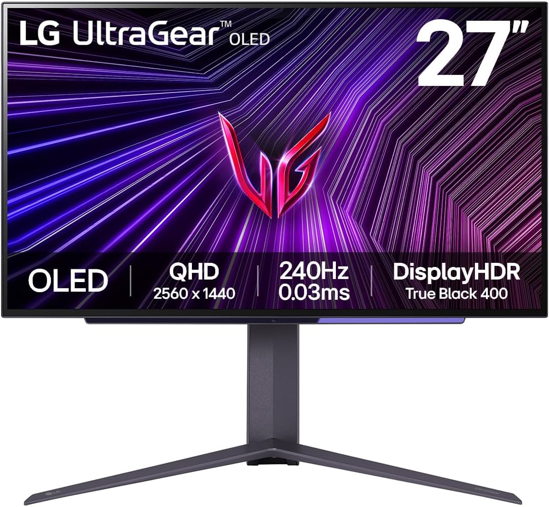 LG UltraGear OLED Gaming Monitor 27GS95QE, 27 inch, 1440p, 240Hz, 0.03ms Respons...