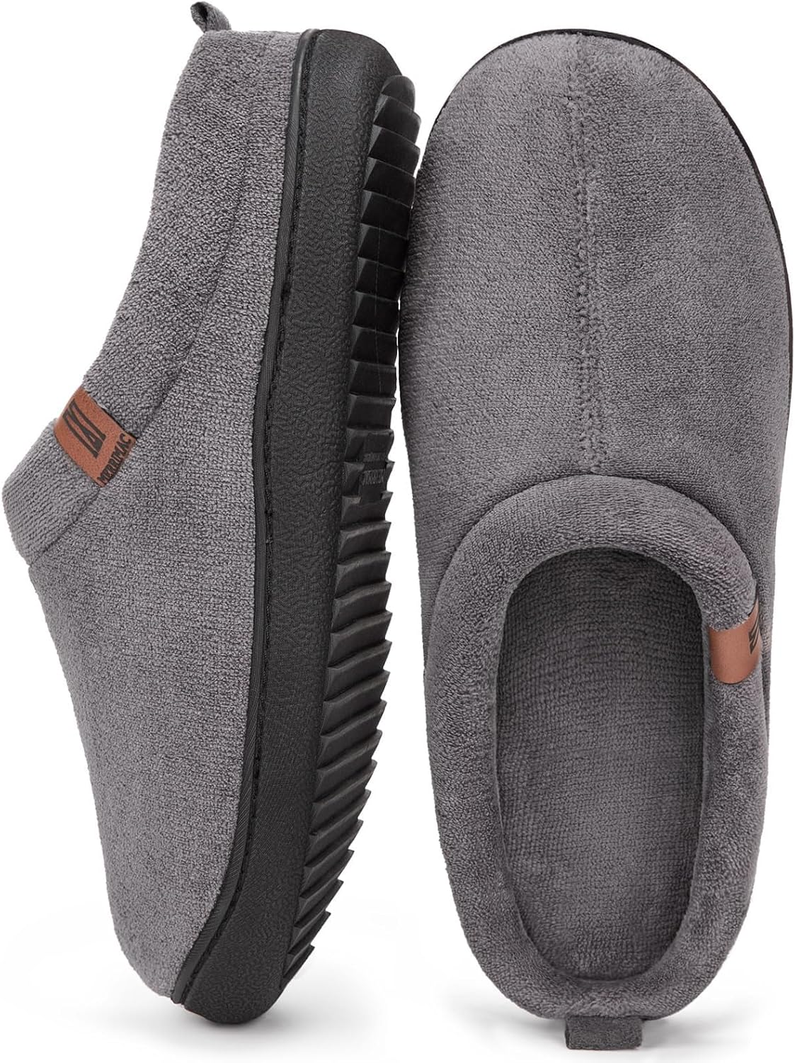 MERRIMAC Men's Slip-on Slippers Comfy Memory Foam Non-slip Indoor House Shoes